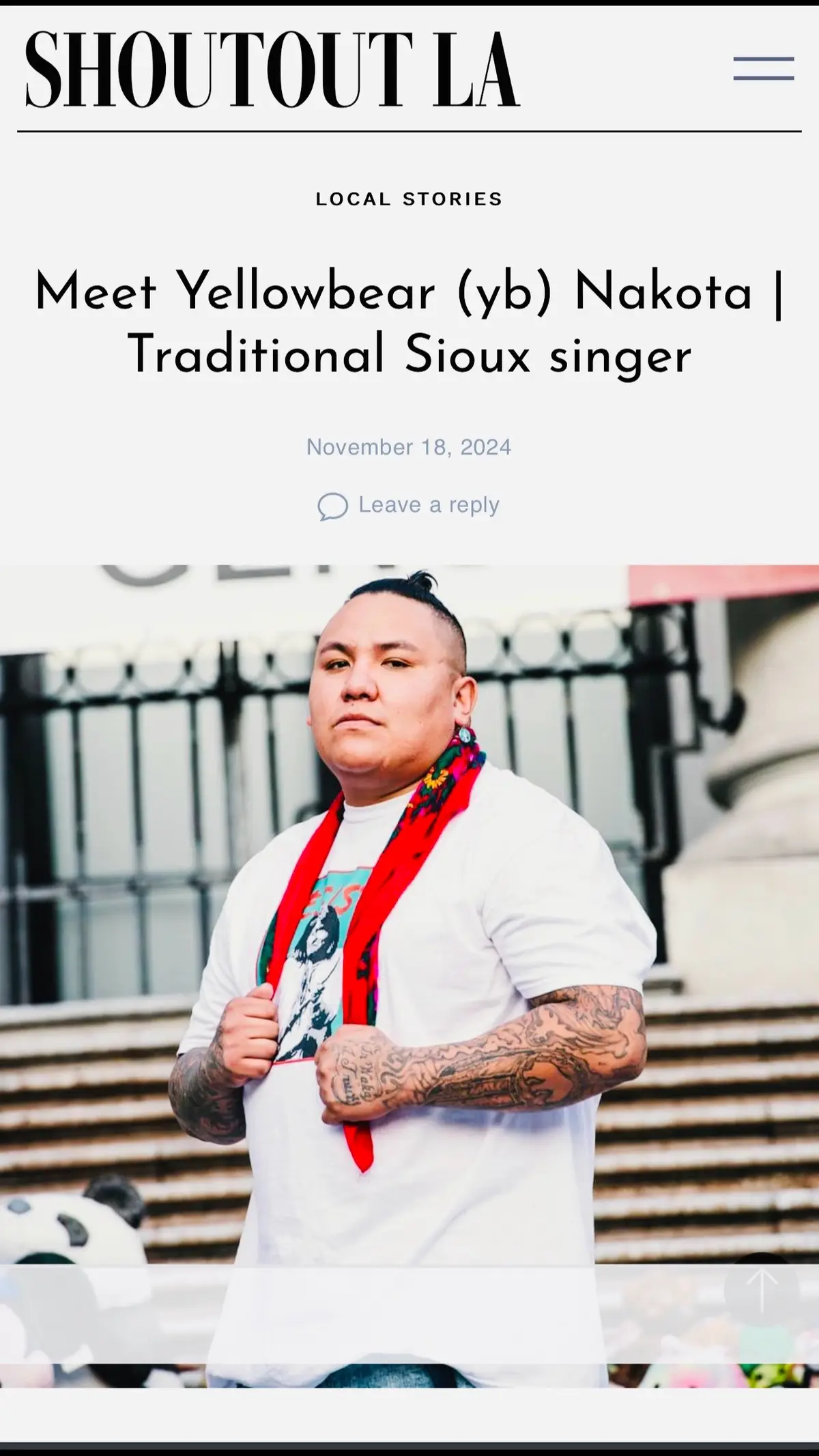 Thank you so much  Shoutout LA magazine Super grateful thank you guys for reaching out to me about my story at the end of the day. I’m just a dad brother with a drum, helping my people with the songs and uplifting our generation.  #fyp #nativetiktok #indigouspeople 