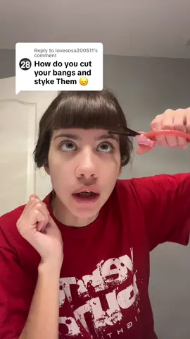 Replying to @lovesosa200511 This is how i cut and style my bangs!! #fypシ #viralllllll #cuthair #bangstutorial #bangs 