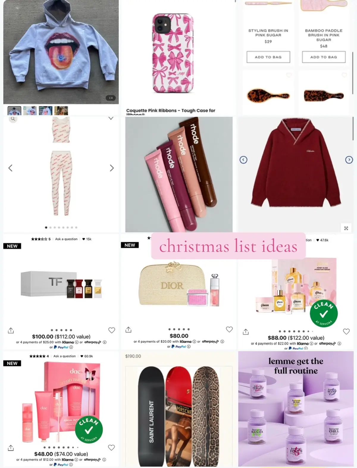 #christmas #christmaslist #christmasinspo #giftsforher #girly