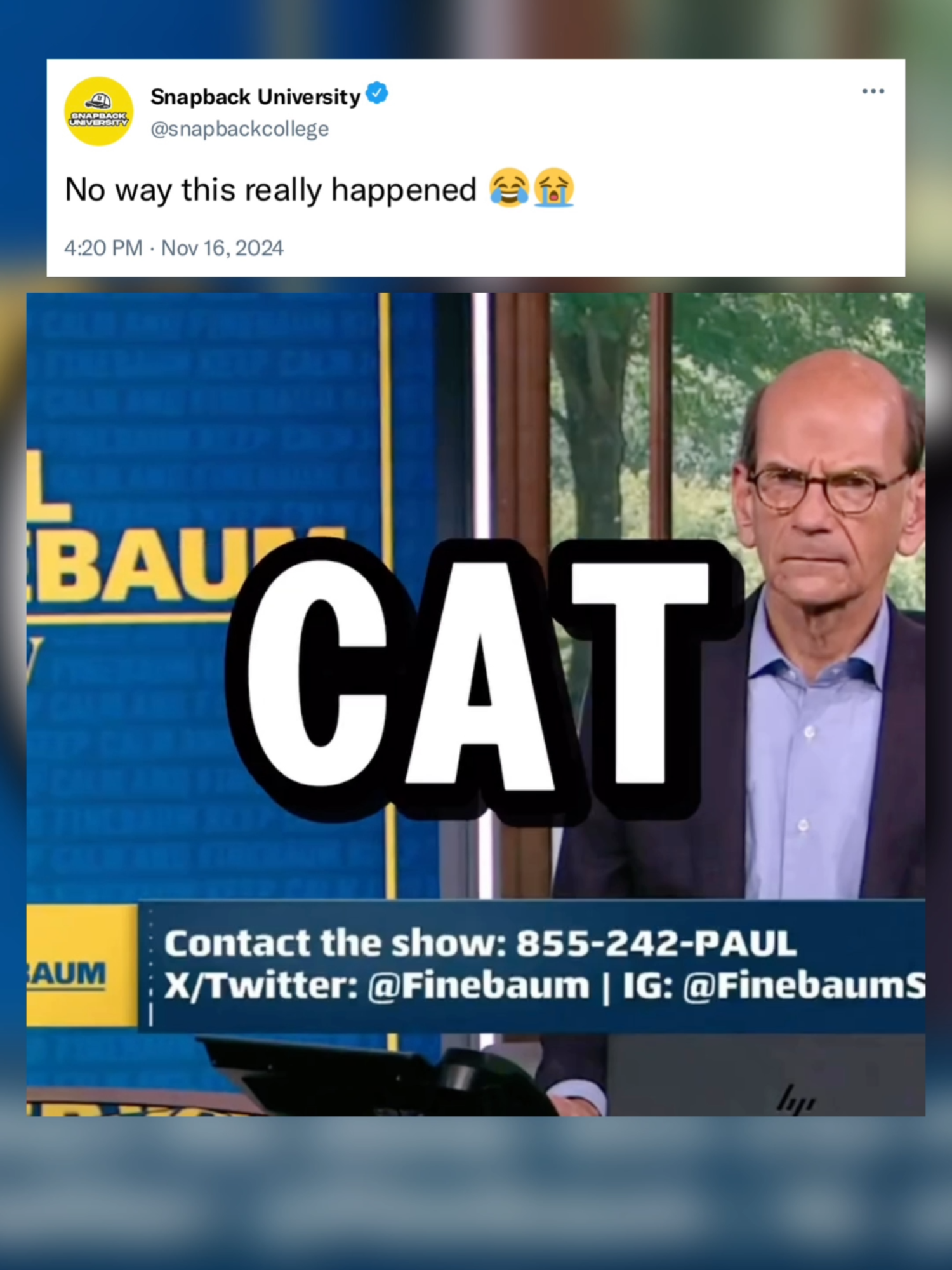 The craziest call on the Paul Finebaum Show 😂😭 #cfb #college #football #collegefootball #cfbplayoff #paulfinebaum #radio #funny #fyp #explore