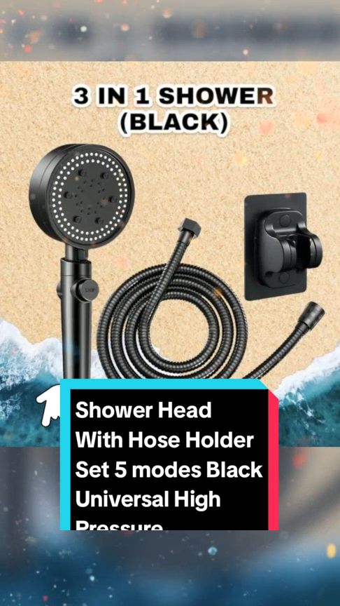 Shower Head With Hose Holder Set 5 modes Black Universal High Pressure Bathroom Shower Sprayer under ₱41.65 pesos! Don't miss out! Tap the link below! #showerset #TikTokShop #tiktokfinds #TikTokFashion #tiktokph #tiktokaffiliate #LearnOnTikTok 