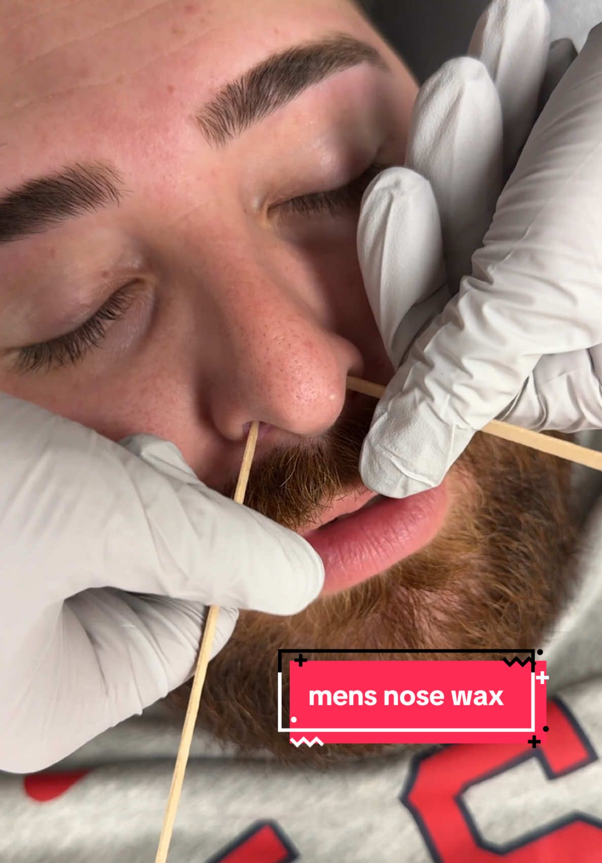 Hairy bf 🤝 waxef gf 🤭 waxing my boyfriends nose hairs using hard wax. Does your boyfriend need to get this done? 🤔 #esthetician #waxingvideos #satisfyingvideo #wax #asmr #oddlysatisfying #waxing 