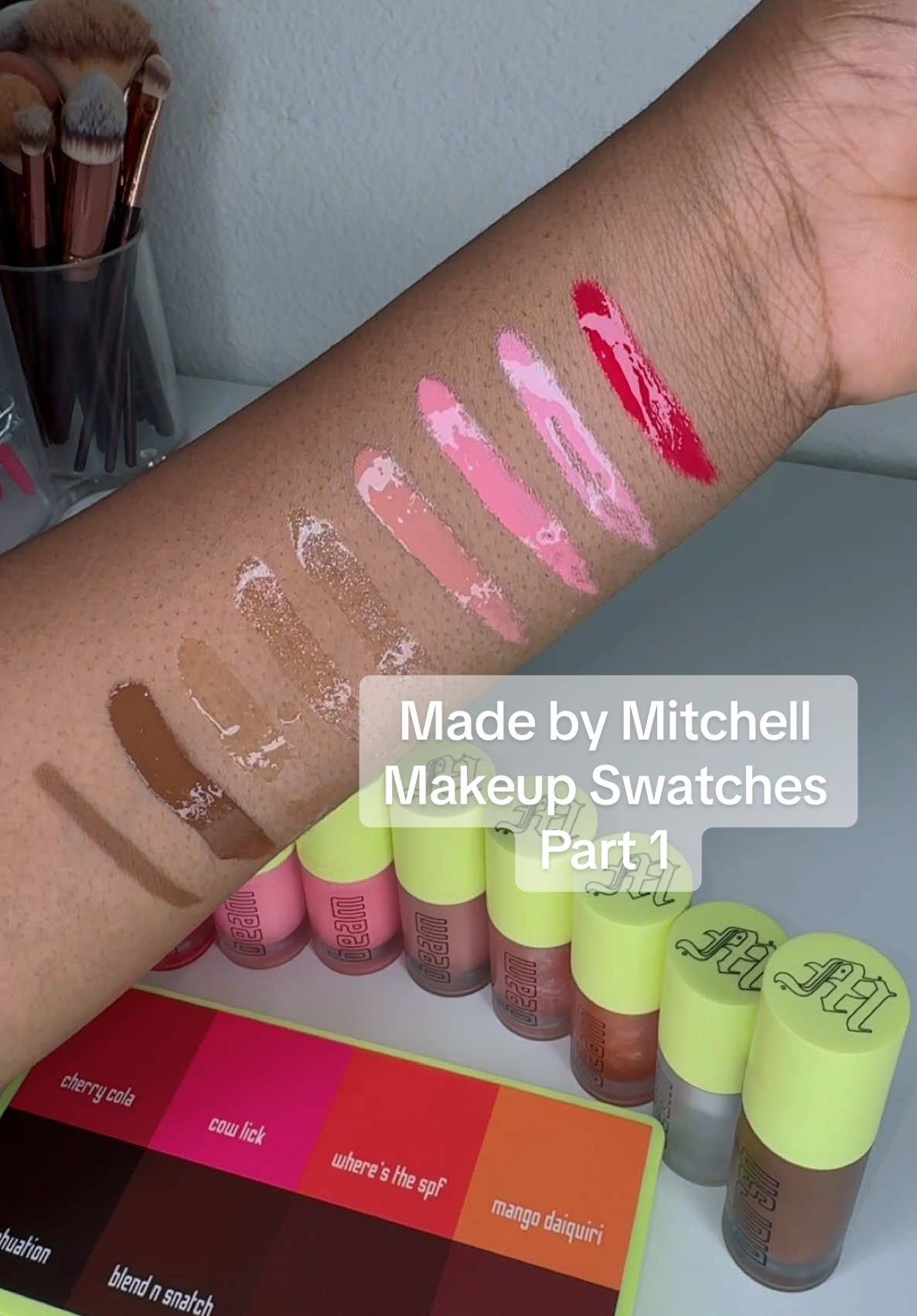 Made by Mitchell Makeup Swatches Part 1💄 #madebymitchell #madebymitchellblursh #makeupswatches #makeupreview 