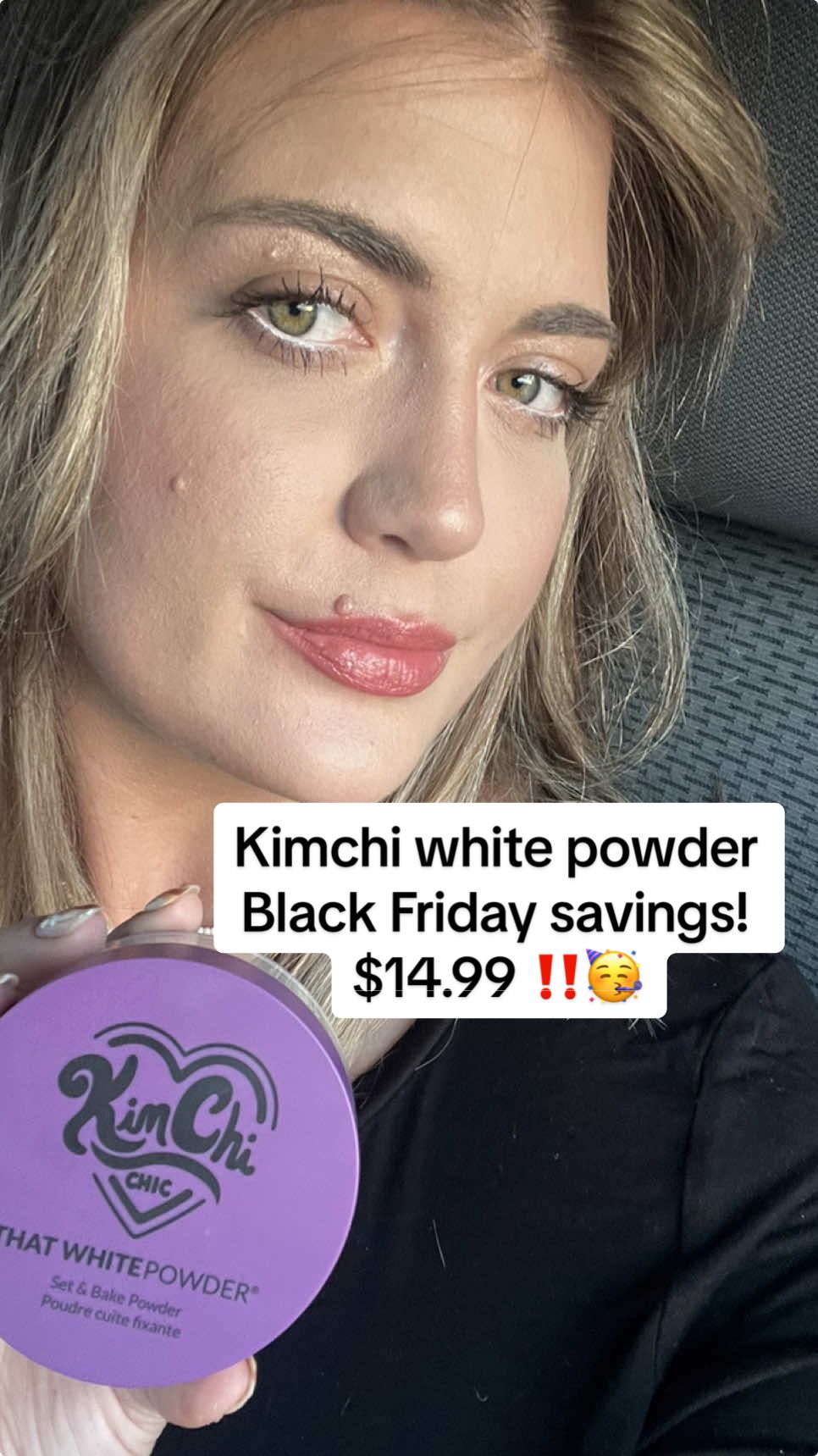 $14.99 for the full size Kimchi white powder 🥹🥰 Life is chaotic but atleast my makeup will always be locked in no matter what thanks to Kimchi 💜💜 #kimchichicbeauty #settingpowder #kimchipowder #tiktokshopblackfriday #tiktokshopcybermonday #blackfridaydeals #flutterlabsaffiliate #makeupsale #kimchimakeup #makeuptok 