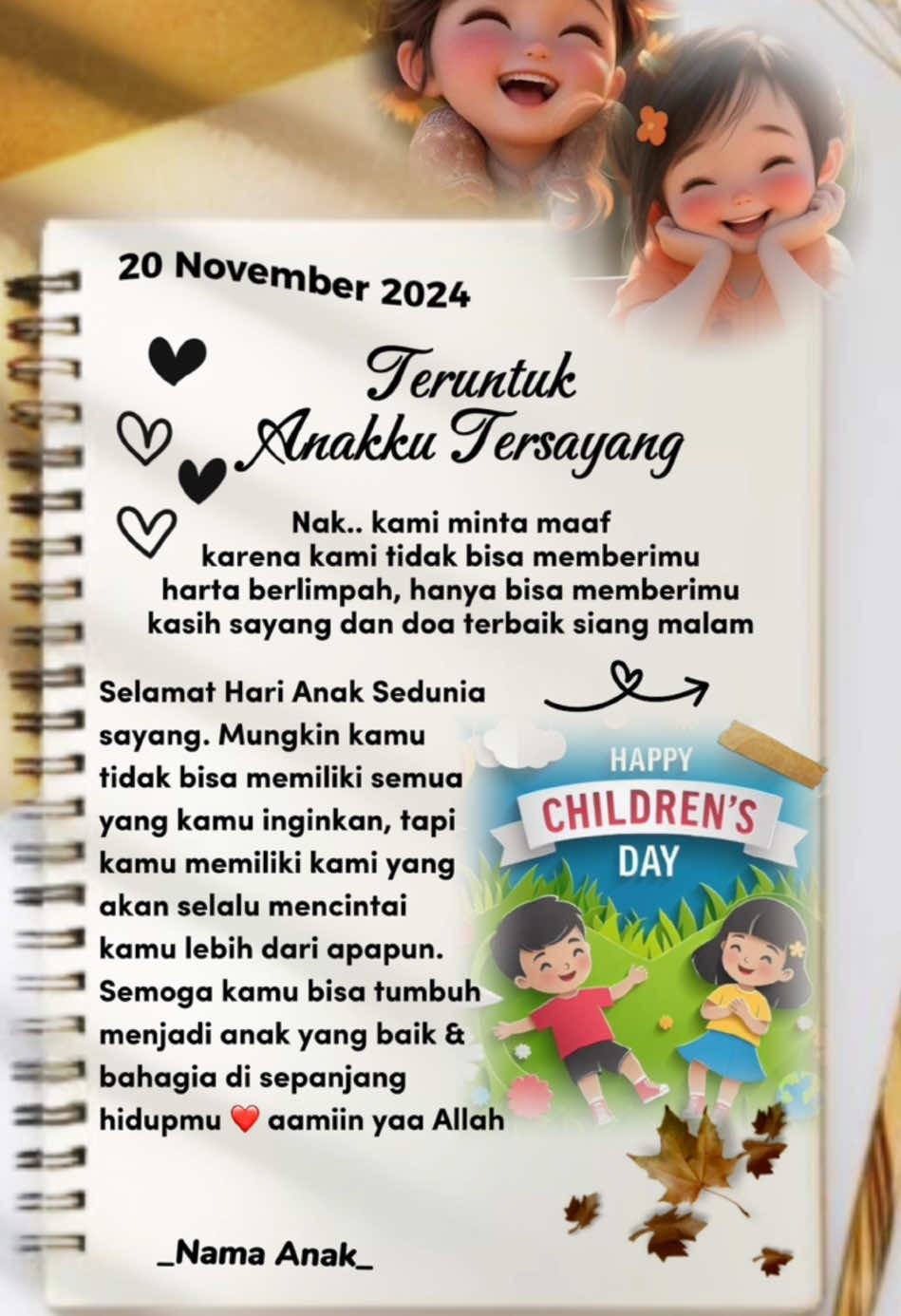 #HariAnak #harianaksedunia #20november2024 #statusmu 