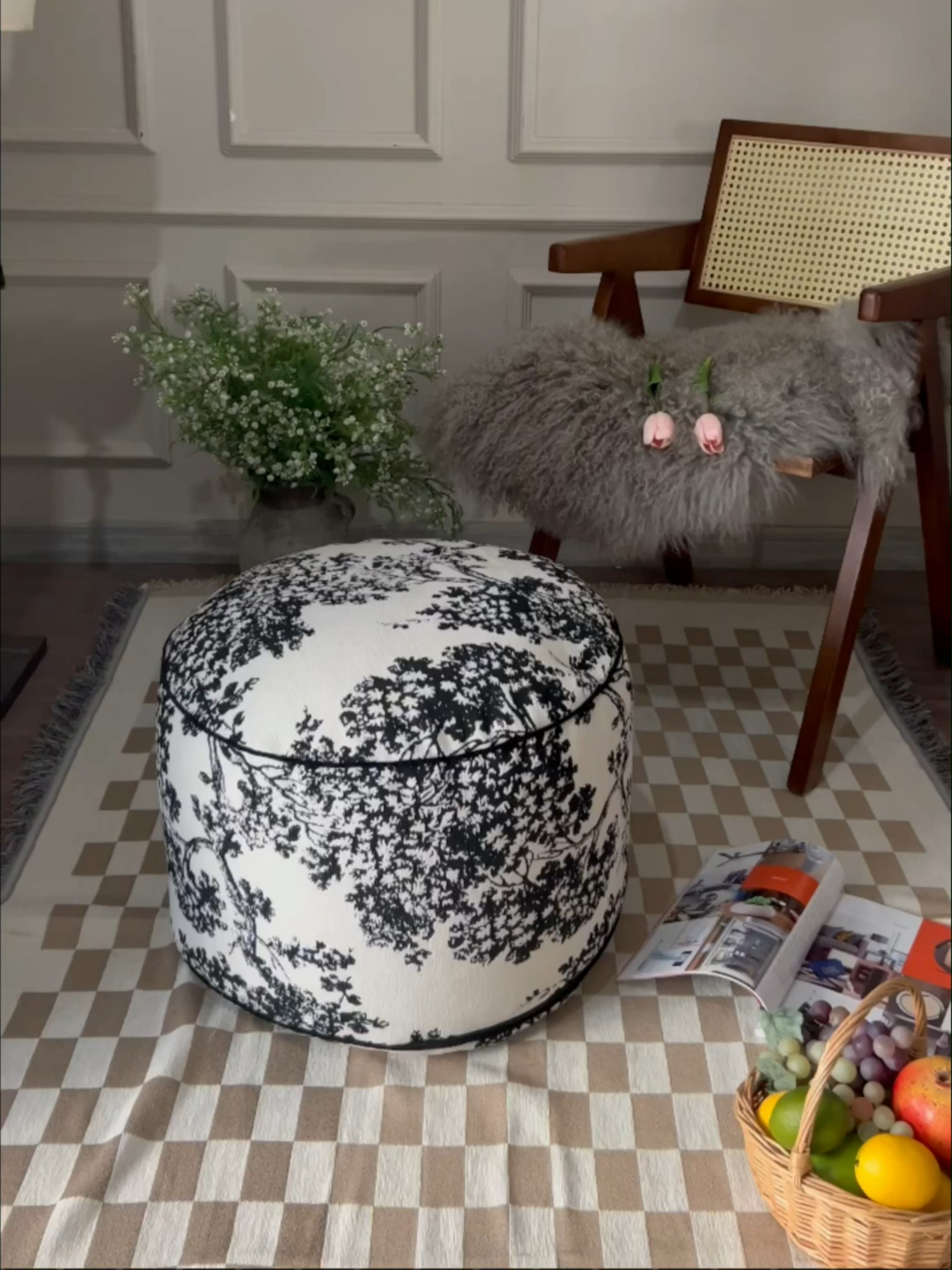 A pouf is not just functional, it's a style statement! #Pouf #Ottomans #homedecor