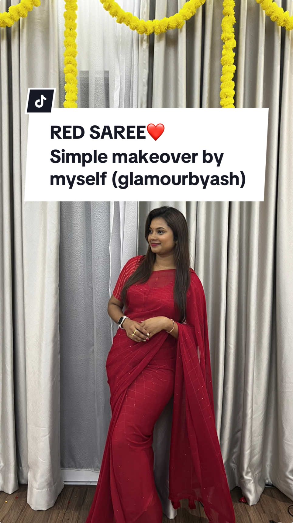 Just me, a red saree, and a heart full of emotions ❤️ Beautiful saree from @Divas Fashion ❤️ #fyp #onemillionaudition #redsaree #saree #viral #yaardineemohini #red #foryou #Love #malaysiatiktok #tamilsong #moreviews #trending #thanks #❤️ 