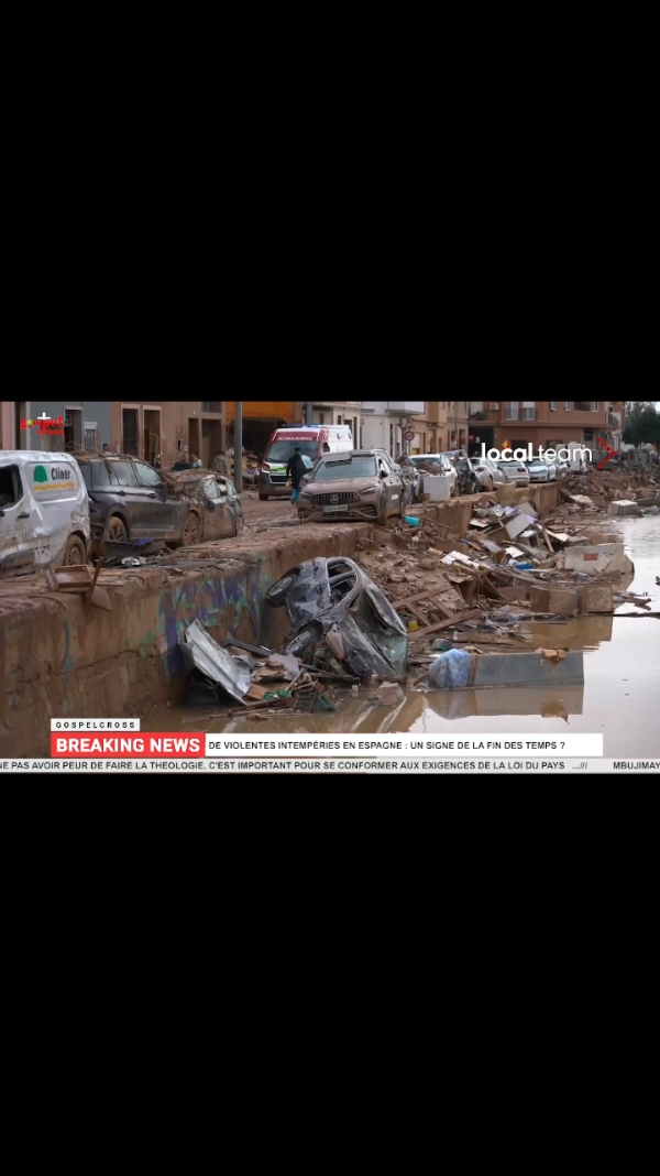 DE VIOLENTES INTEMPÉRIES EN ESPAGNE : UN SIGNE DE LA FIN DES TEMPS ? Pendant que les yeux de croyants restent rivés sur l'accomplissement de la 6e vision du prophète William Branham, d'autres signes de la fin des temps s'accumulent dans le monde. Plusieurs pays sont frappés ces derniers mois par des canicules, des sécheresses, des incendies ou des inondations. C'est le cas de l'Espagne qui a été touchée par de graves inondations qui ont causé plusieurs dégâts. Bénie Lumumba. https://youtu.be/6_SFGQ3Mvz0?si=dL0ElX3wBhMcBi0J  #reportage  #christmastime  #branham  #messagedutempsdelafin🦅 