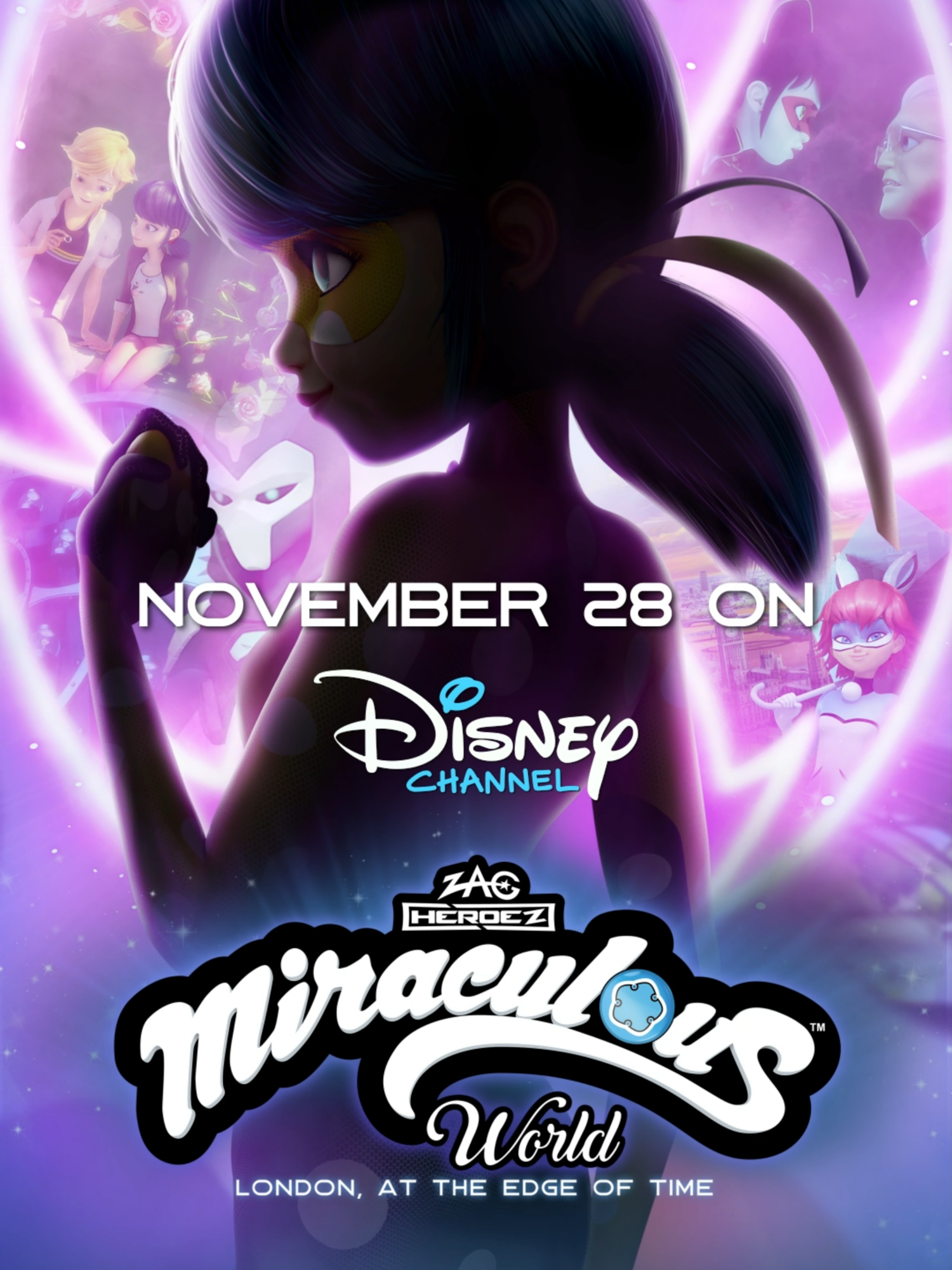 ⏱ Miraculers, the wait is almost over! ⏱ Get ready for the U.S. premiere of Miraculous World: London, at the Edge of Time on November 28th at 8 PM! Catch it on Disney Channel to be among the first to discover the new episode! 🌟 #miraculous #miraculousladybug #ladybug #miraculousworld #miraculousworldlondon #miraculouslondon #disneychannel