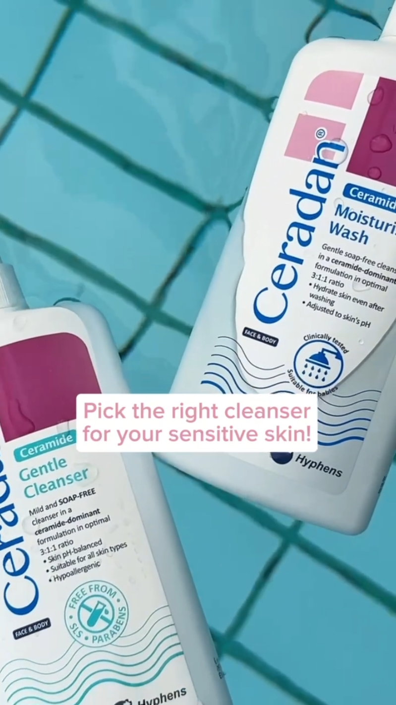 Pick the right cleanser for your sensitive skin. Sensitive needs extra care. Ceradan's 3:1:1 ceramide-containing cleansers and wash are your perfect choice. ✅️Moisturizes while cleansing  ❌️Free from harsh ingredients(SLS/SLES, parabens, lanolin, fragrance & colorants) 👶Safe for all ages including newborns & preggy mom 🧴For face & body #ceradanmy #ceradan #dryskin  #sensitiveskin #cleanser #fyp 