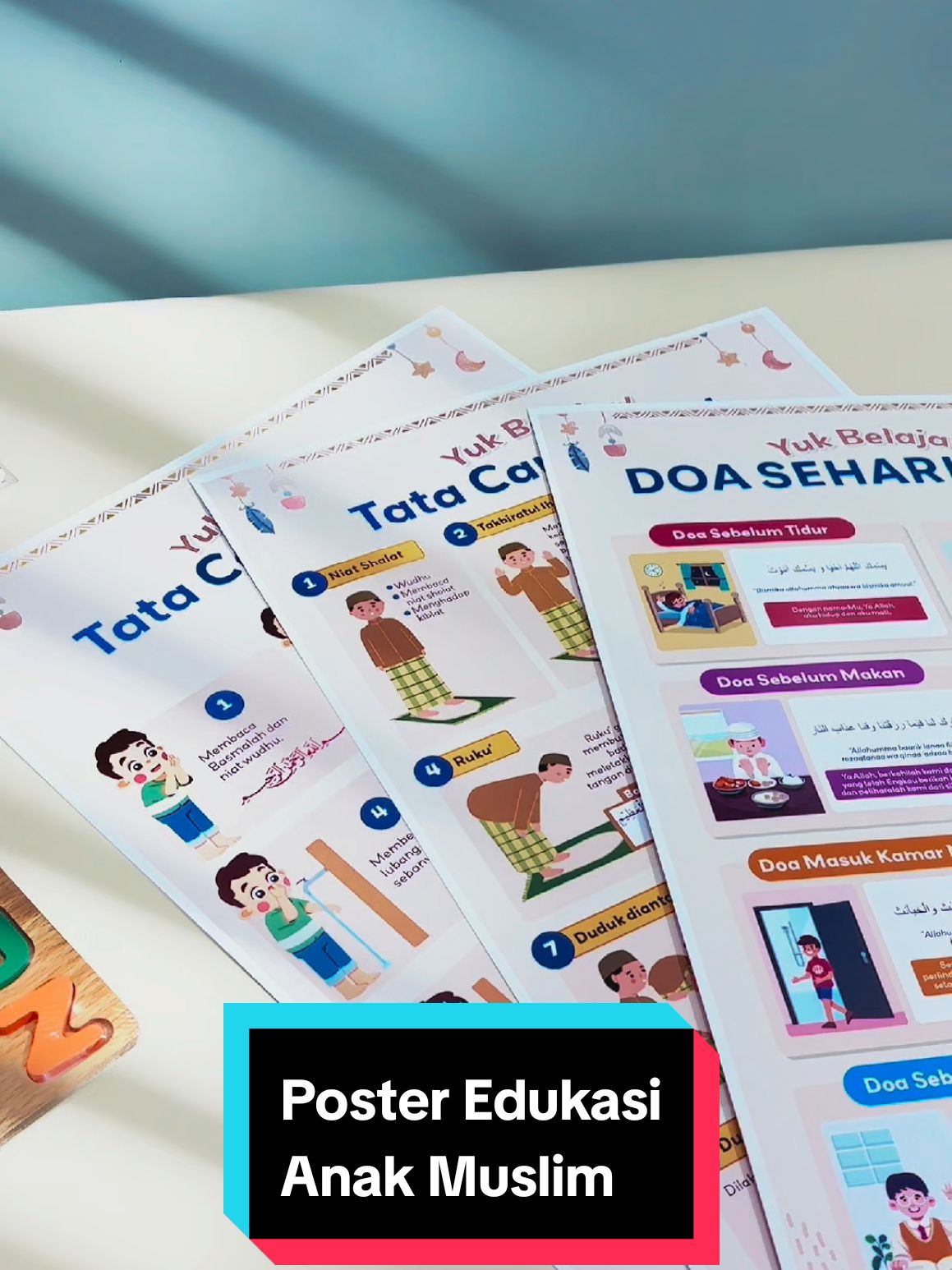 Poster Edukasi Anak Muslim 🤗 Yuk ayah bunda, ajarkan anak mengenal ibadah dengan poster edukasi ini! gambar cerah, menarik, dan mudah dipahami ☺ #buyeegift #posteredukasi #poster #fypシ #fyp #viral #anakmuslim #muslim 