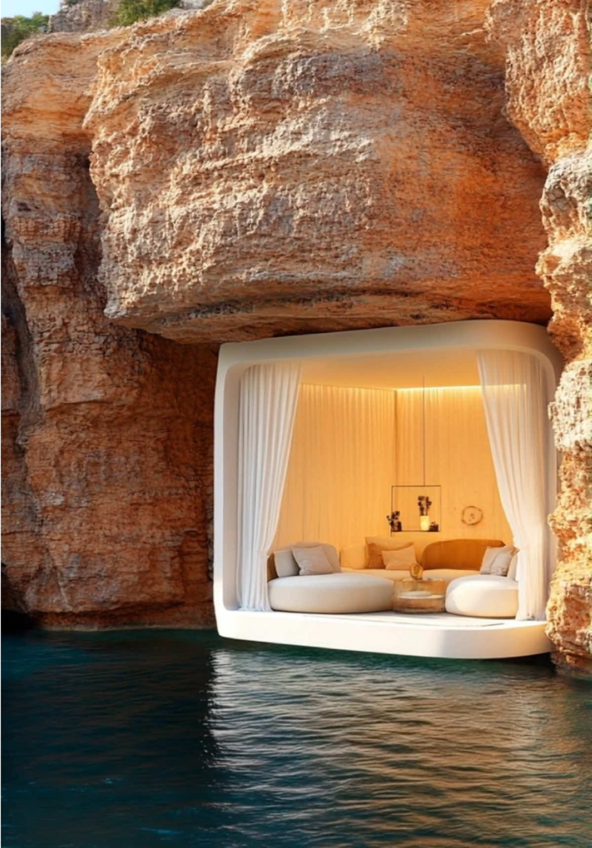 Floating Luxury Hotel Room Inside a Cave | Couple Dining Experience #relaxation #cliffsideliving #romanticdinner #floatingbed #cavehotel 