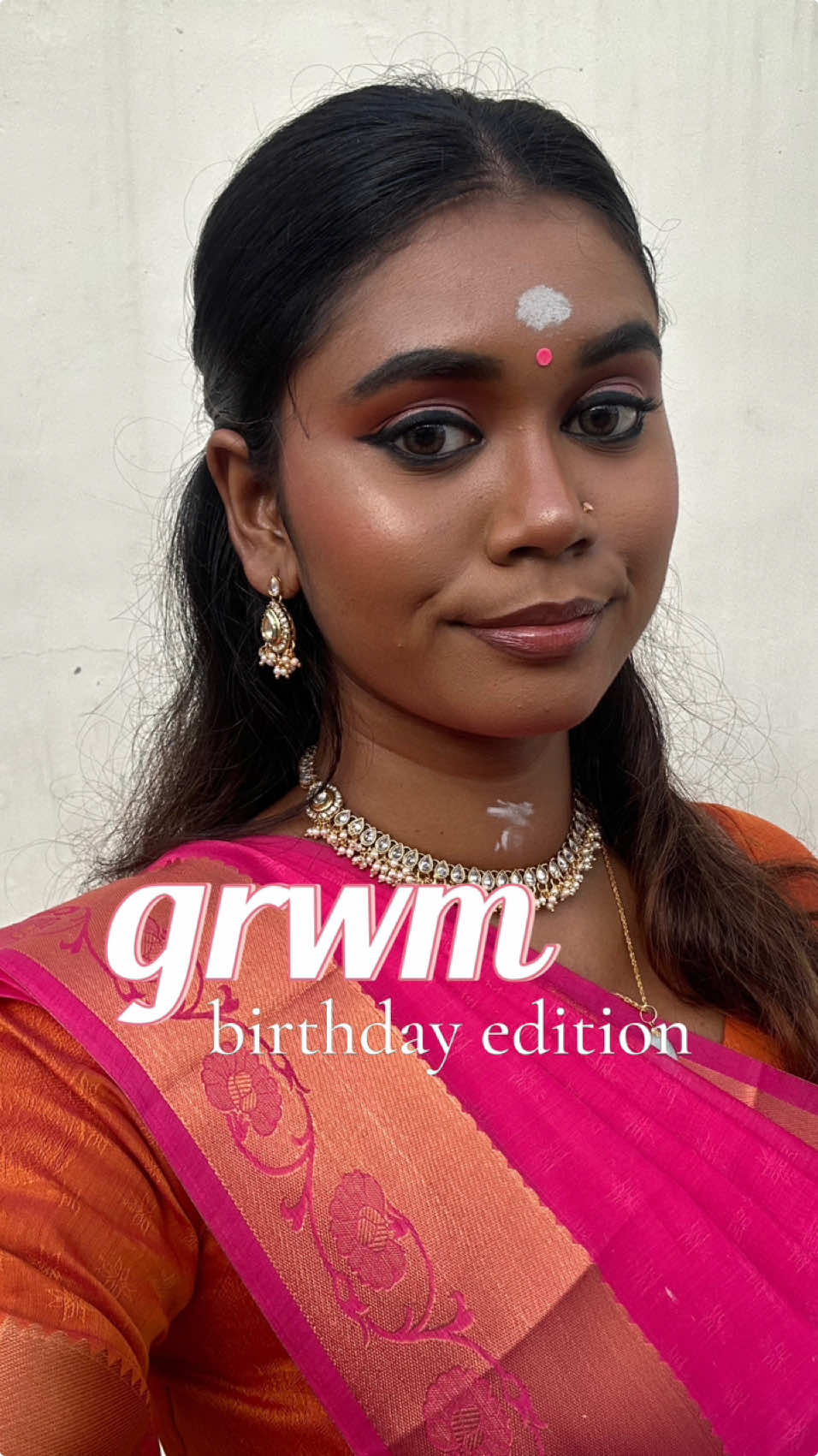 grwm: birthday blessings edition! 😌🛕🧿🩷🙏🏽  #1811 #birthdaygirl #birthdayblessings #grwmmakeup #birthdaymakeuplook #sareelover 