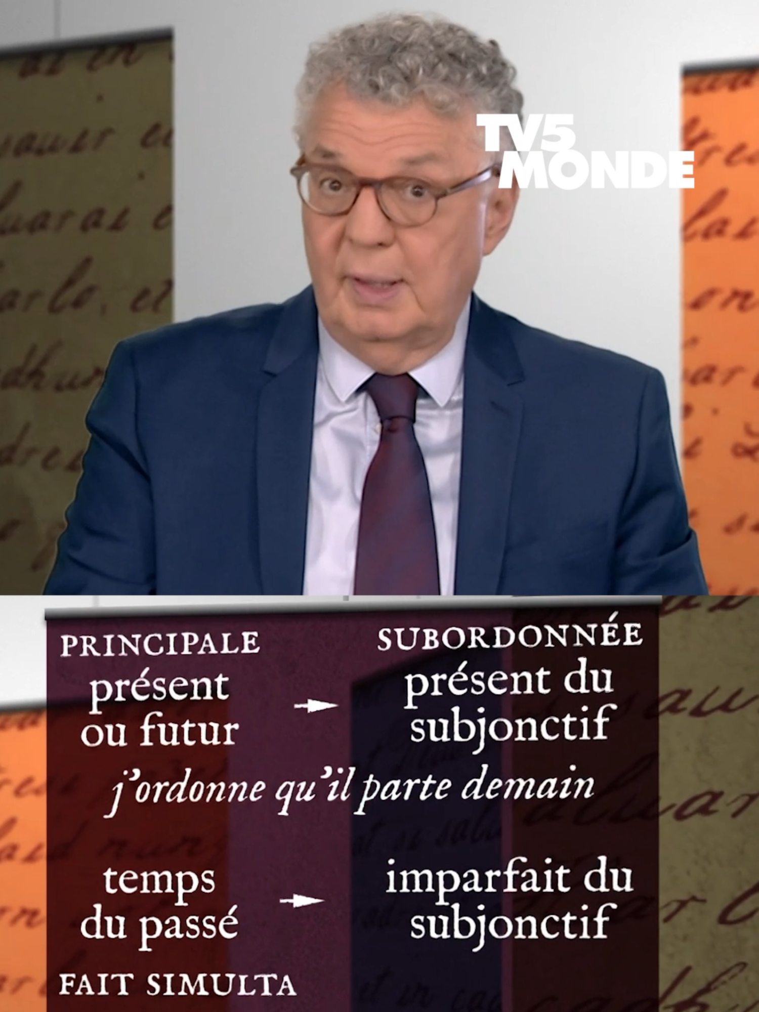 Avec un verbe au présent, au futur, un temps du passé, à quel temps met-on l'autre verbe ? Vous l'avez compris, on va vous parler avec Bernard Cerquiglini de la fameuse concordance des temps, soit l'ensemble des règles de grammaire qui indiquent dans la langue française comment utiliser la bonne conjugaison pour les verbes... Compliqué ? Pas tant que ça, on vous promet d'être incollable en une minute chrono sur le sujet ⏲️ ! Ce sera utile à tous ceux qui apprenent le français, ou qui ont besoin de se rafraîchir la mémoire 😇 #MerciProfesseur une émission à regarder sur #TV5MONDE ! #pourtoi #apprendrelefrançais #apprendresurtiktok #languefrançaise #tiktokeducation