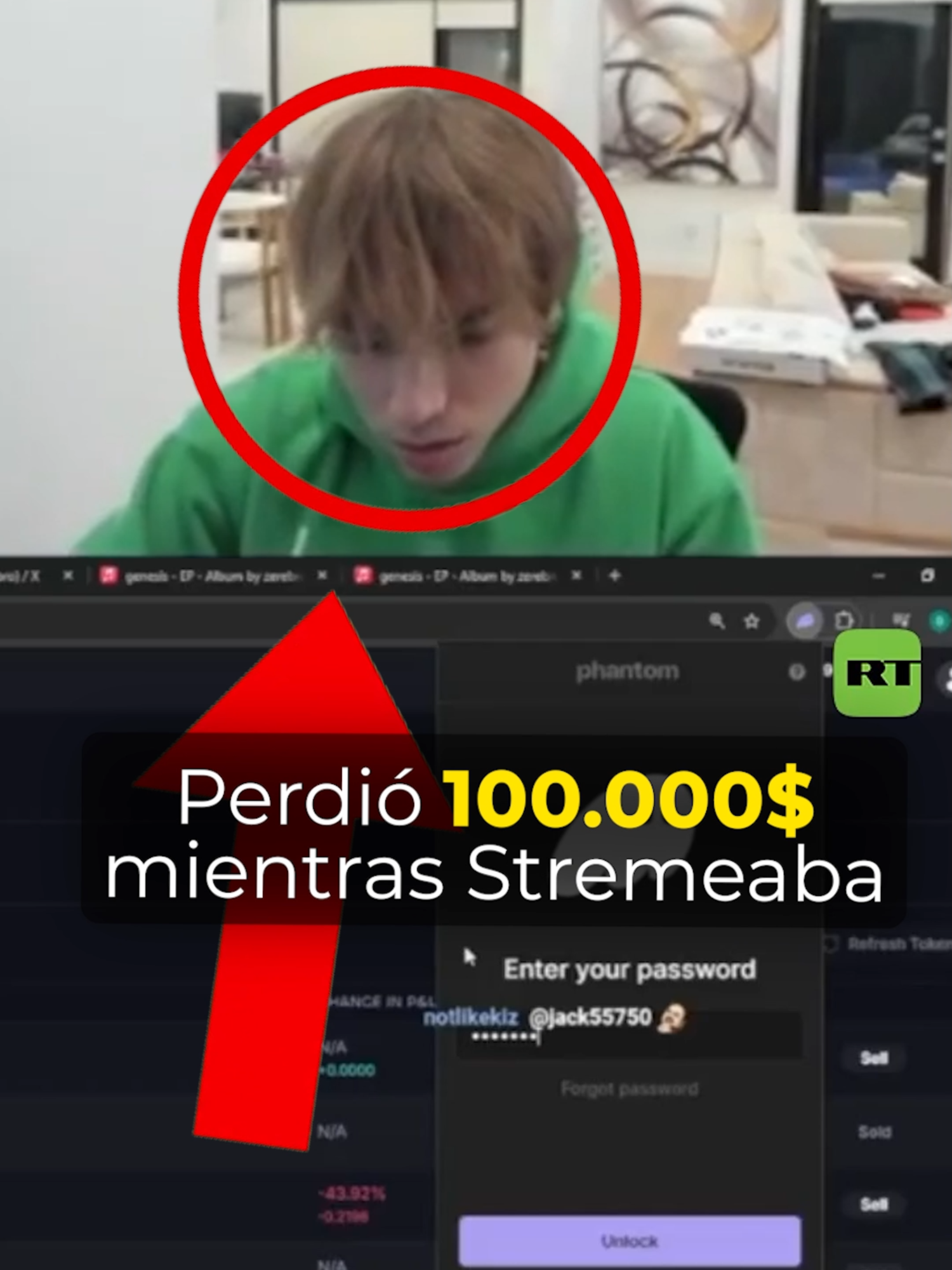 Hace pocas horas, este streamer estadounidense perdió 100 mil dólares mientras operaba con criptomonedas. #cripto #criptomonedas #invertir