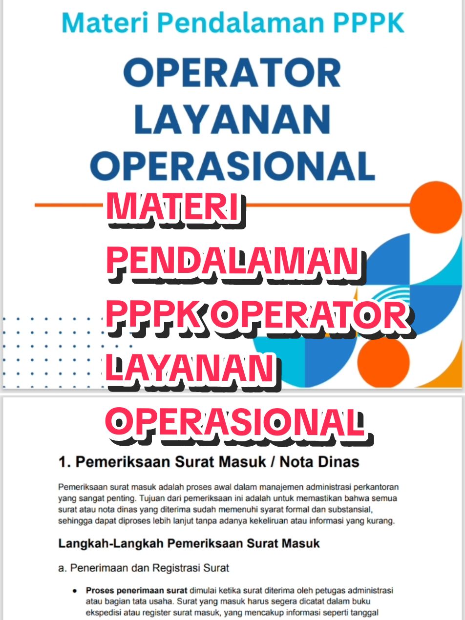 Materi Pendalaman PPPK Operator Layanan Operasional #pppk #tespppk #soalpppk #materipppk #casn #indonesia #materipendalamanpppk  #operatorlayananoperasional 