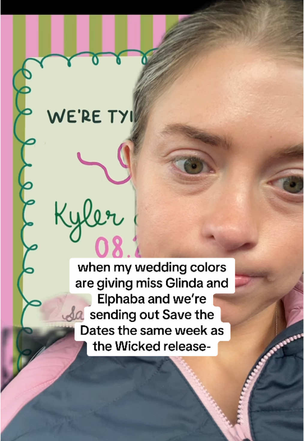 POPULAR wedding colors 🤭😍🩷💚 #greenscreen #wickedmovie #2025bride #savethedate #weddingplanning 