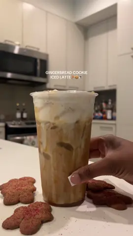 How cute is that gingerbread man mug?!🥹 #gingerbread #coffee #icedlatte #starbucksdrinks #trending #blackgirltiktok #homebarista #gingerbreadman #fypシ 