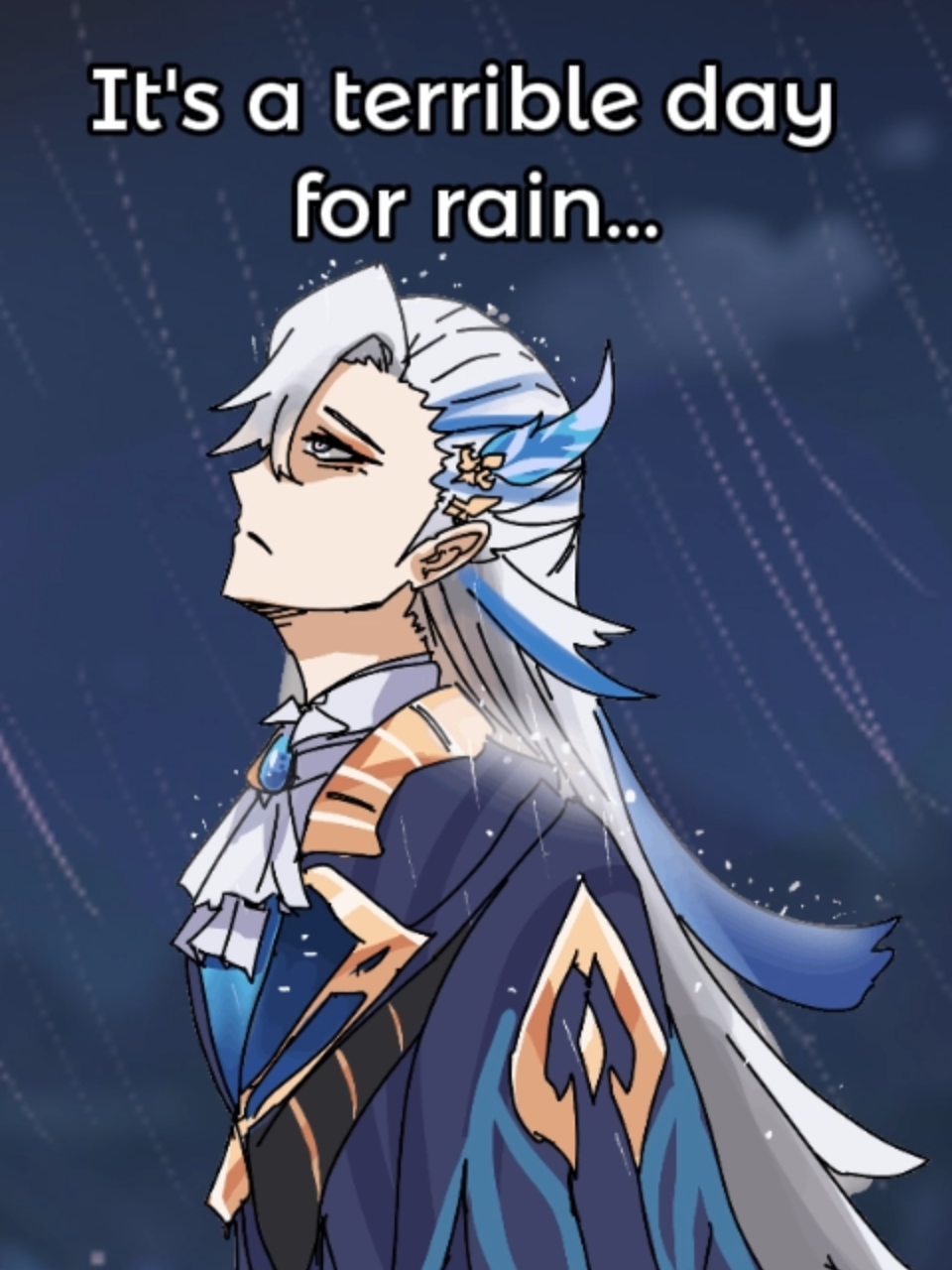 It's terrible day for rain on Fontaine... #fyp #fypシ゚ #GenshinImpact #neuvilette #furina #furinagenshinimpact #arlecchino #meme #genshinmeme #hoyocreators #aiz #ffrouty #ffroutyaiz