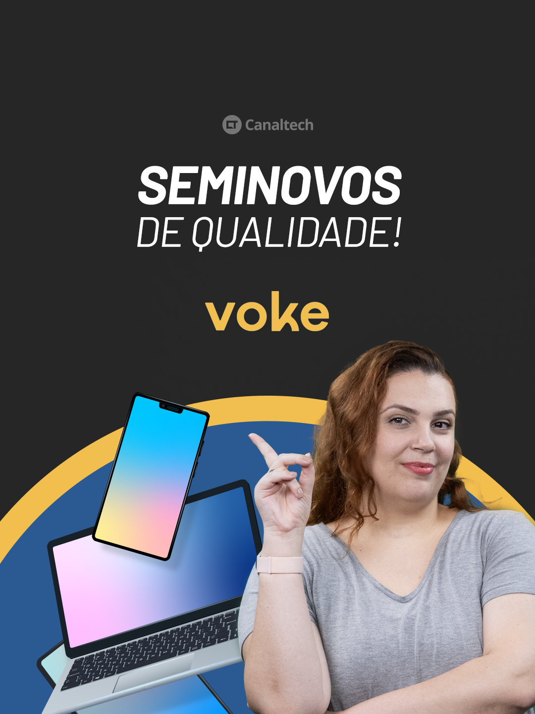 Já conhece a Voke Shop? A sua nova loja de eletrônicos seminovos favorita! 📷cada produto passa por uma rigorosa verificação para garantir o melhor para você. Use o Cupom exclusivo CANALTECH15 com 15% de desconto. #vokeshop #qualidadegarantida #eletrônicos #seminovos