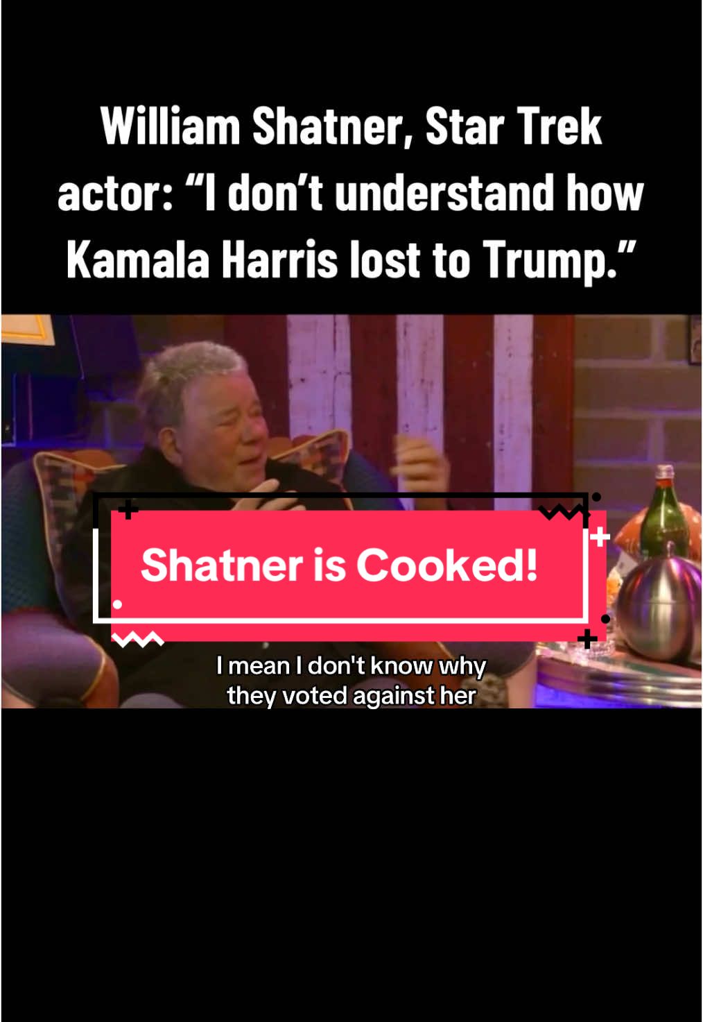 Whos goinna tell him. 👀 🥱  #williamshatner #startrek #BillMaher #memes #cooked #deepfried #trump 