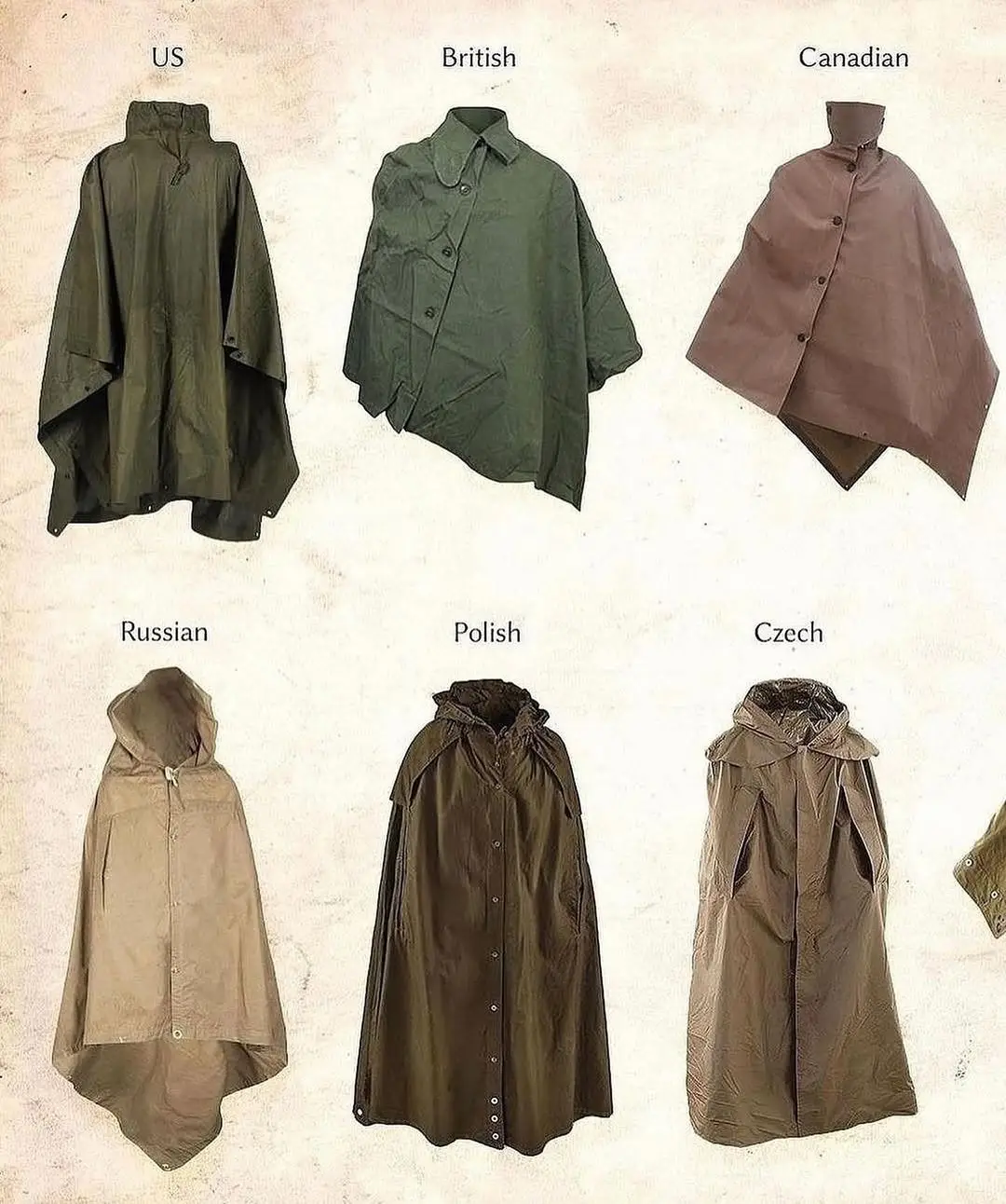 ww2 era military rain capes