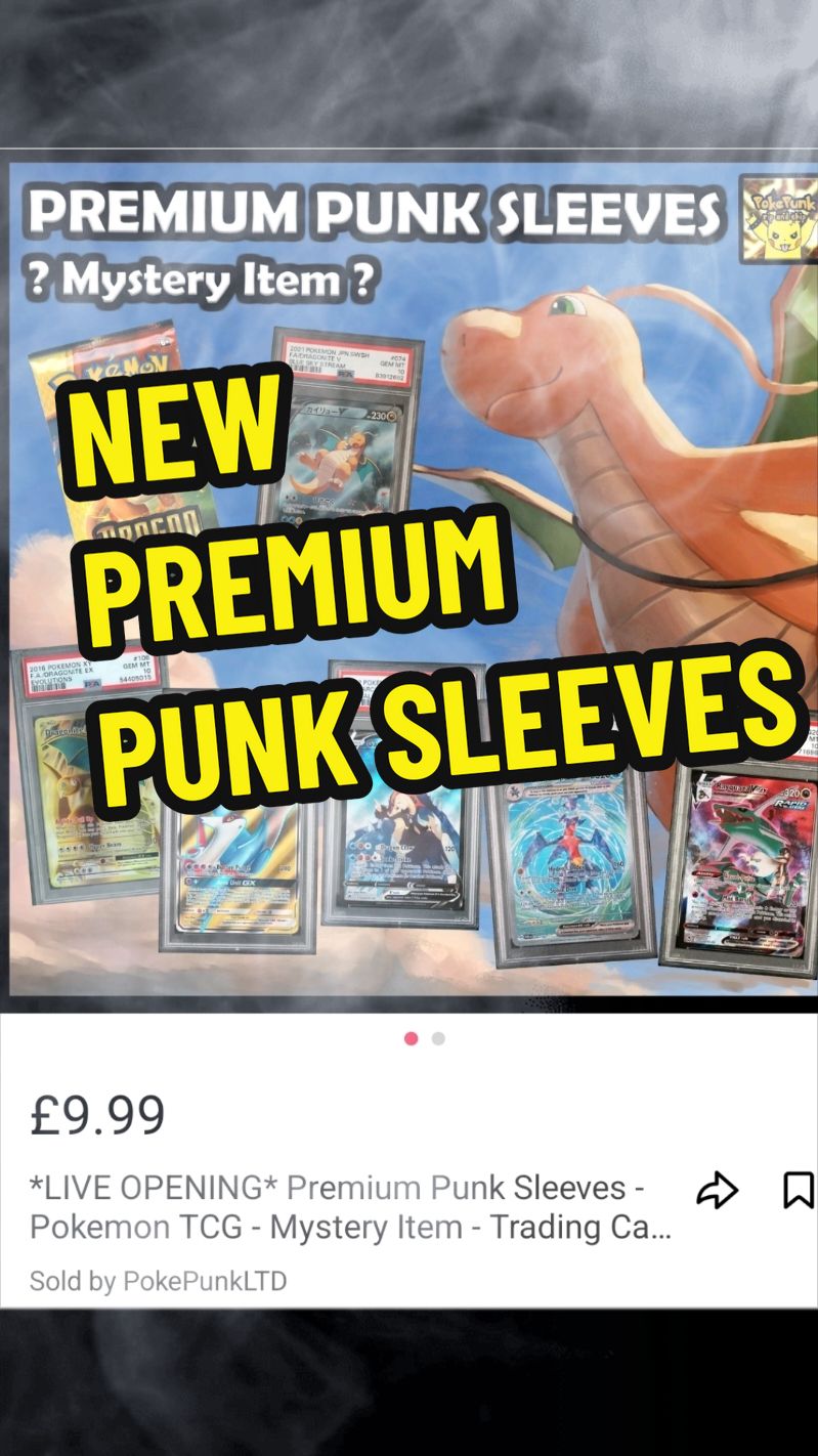 NEW 🚨 Premium Punk Sleeves (Dragon Edition) #pokemon #dragon #mysterybox #slabs #gradedcard #psa #dragonite #rayquaza #pokemontiktok #pokemoncommunity #fyp #pokepunk 