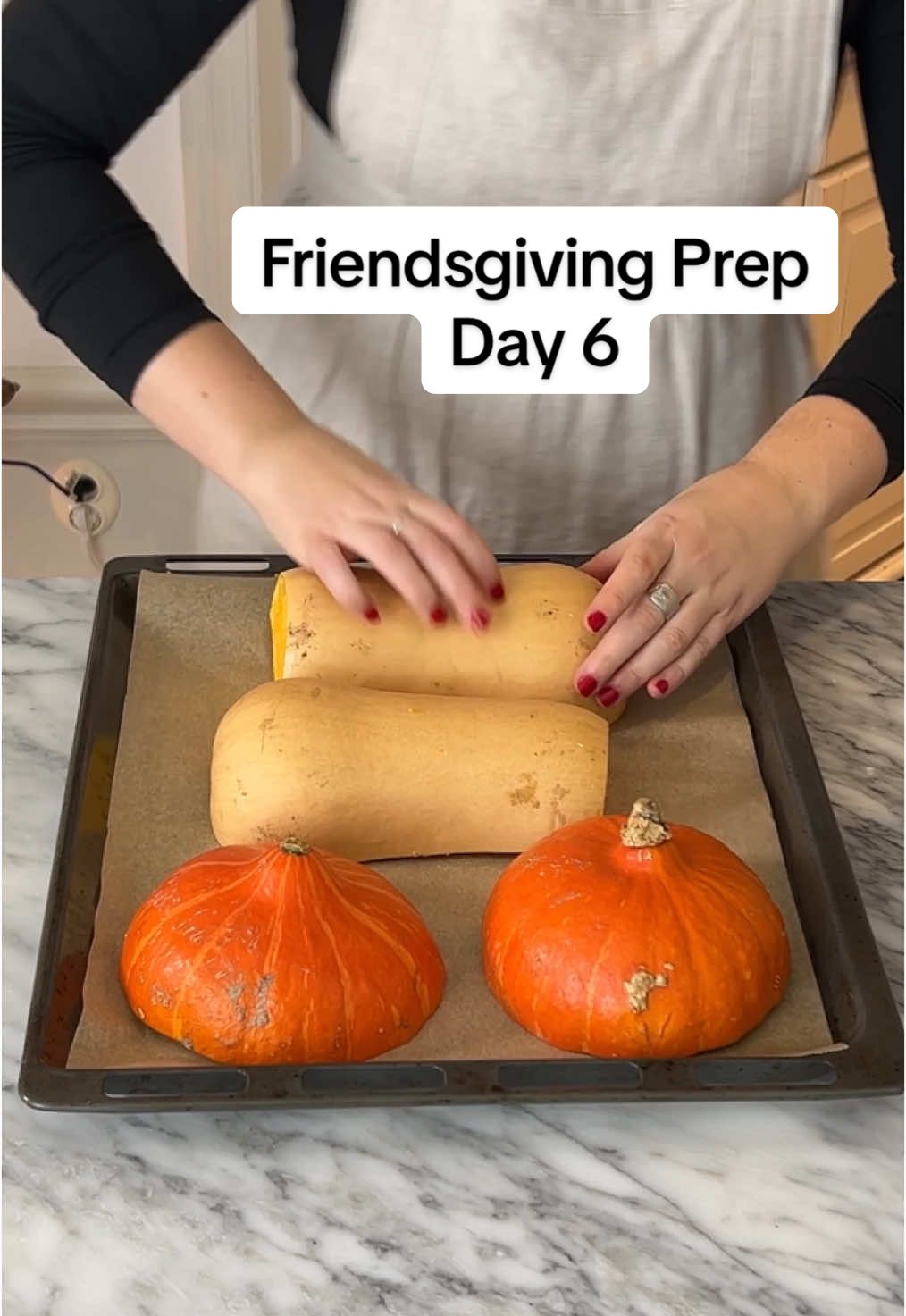 Friendsgiving Prep Day 6! Today was easy peasy lemon squeezy! I didnt have much to do, just roasted the sweet potatoes for mashed sweet potatoes, roasted the pumpkin for pumpkin pie and made the apple pie filling. Took maybe an hour? I did a lot of weekend prep so I wouldn’t have to do much work during the work week! #friendsgiving #thanksgiving #partyprep
