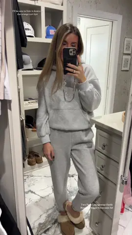 The price!!! This two piece sweatsuit set is comfy loungewear and also a great casual outfit for running errands too! The hoodie is oversized and the sweatpants are jogger style. Runs TTS! #anrabess #twopieceset #twopieceoutfit #loungewear #oversizedhoodie #sweatpantsoutfit #spotlightfinds #tiktokshopblackfriday #tiktokshopcybermonday 