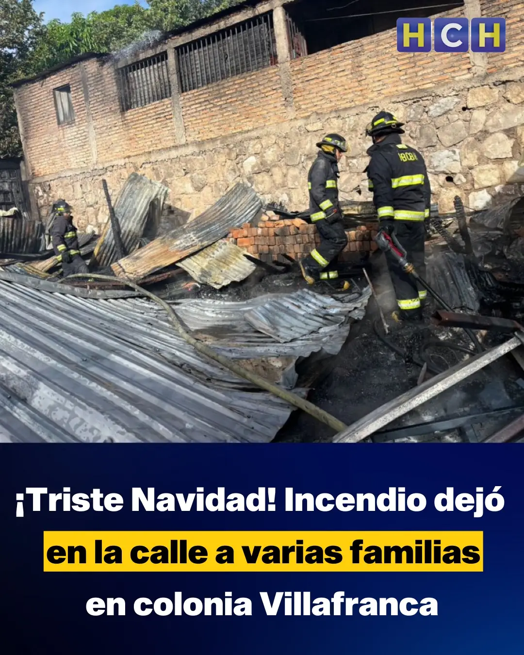 #HCHNoticias | Tres familias han quedado en la calle luego que un fuerte incendio consumiera en su totalidad sus viviendas en la colonia Villa Franca de Comayagüela. “Somos seis personas, tres familias, parece que fue un corto circuito el que quemo las tres casitas”, señalaron los vecinos. Al lugar llegaron miembros del cuerpo de Bomberos a realzar los trabajos de enfriamiento y de investigación para poder identificar que causo el siniestro.