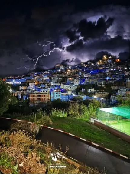 The blue city by night ! 🥰💎🌙 #chefchaouen #morocco🇲🇦 