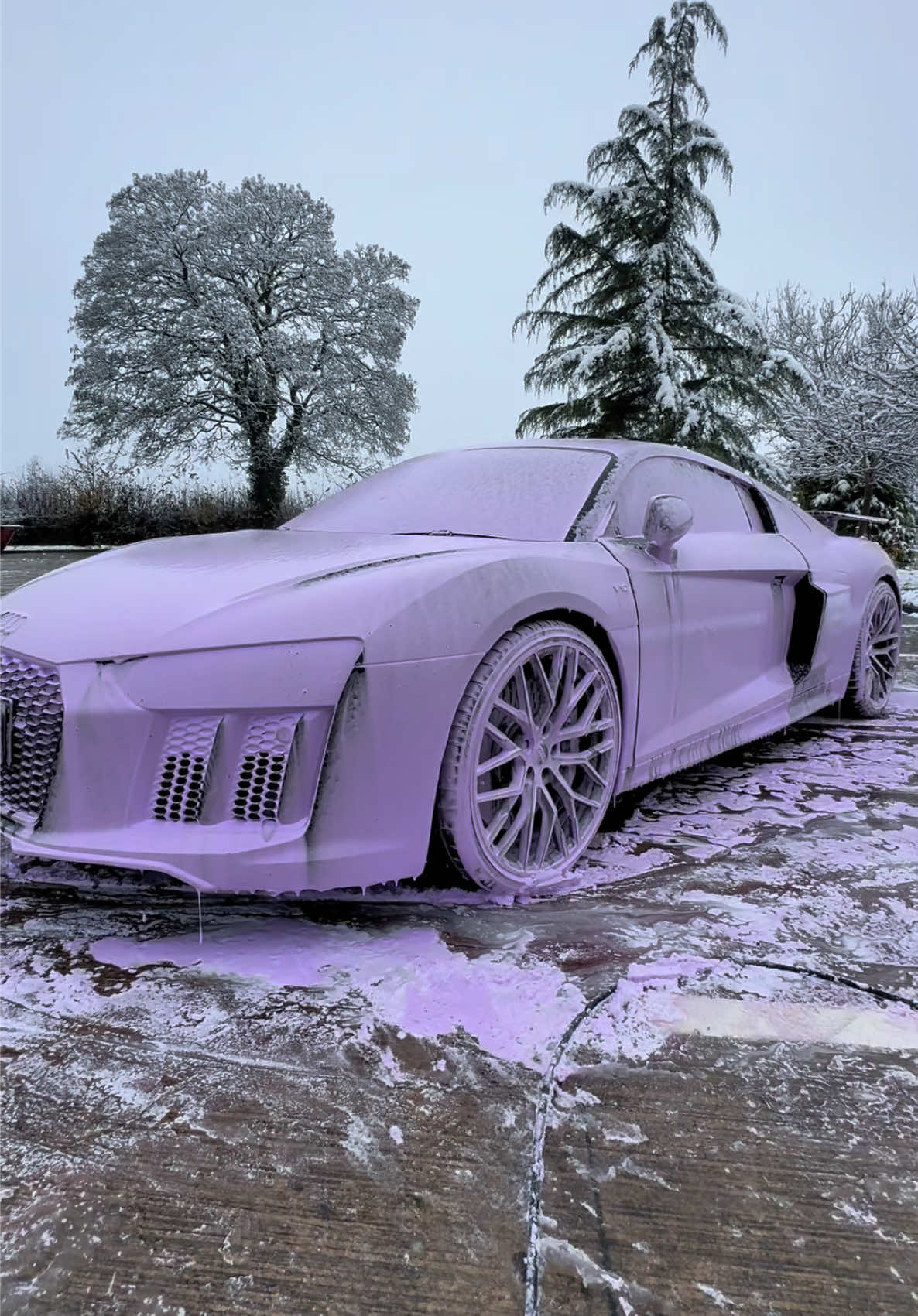 Audi R8 Snow Foam Perfection 🤌 #satisfying #audi #cleaning #asmr #POV #oddlysatisfying #foryoupage 