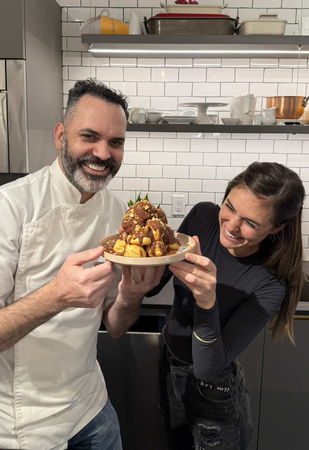 Profiteroles 🍫😋 I got to learn some new baking skills from the legendary @Chef Dominique Ansel in NY! Truly a dream come true thank you for having me.  You can find this recipe in his new cookbook, “Life’s Sweetest Moments”