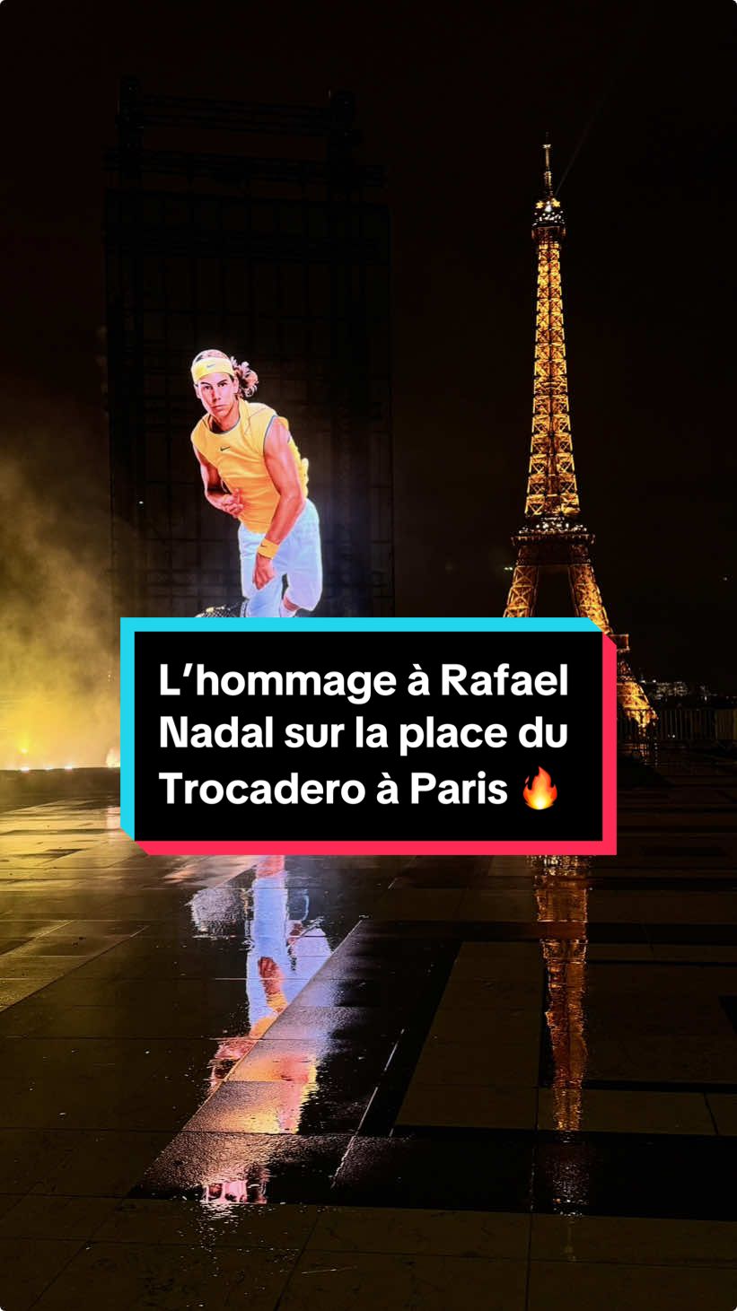 L’incroyable hommage à la carrière de @rafaelnadal sur la place du Trocadéro à Paris, organisé par Nike 🔥 📍Place du Trocadéro, Paris  🕦 Jusqu’à 21h30 #nadal #rafaelnadal #tennis #sport #tennisplayer #carriere #paris #nike 