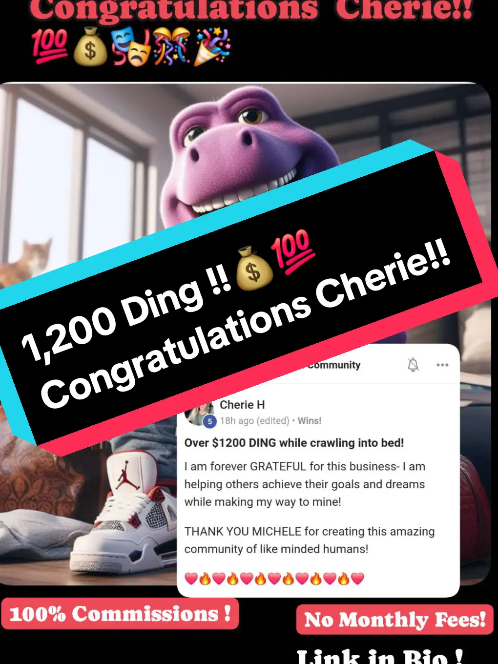 Boom! Another $1,200 Ding!💰 🎊Big congrats Cherie H🎉🎉 💸We are in wealth creation mode! 💭If you can see it in your mind you can manifest it through your hands! Step 1 - Get Started Step 2 - Set up your automated system Step 3 - Plug into the community daily 🏆Cherie is crushing it while crawlingout of bed!  🎥Watch the videos & follow what they say. 🔥🔥🔥Get started Now🔥🔥🔥 @highlight #fypシ #digitalmarketing #goals #Godisgood #workfromhome