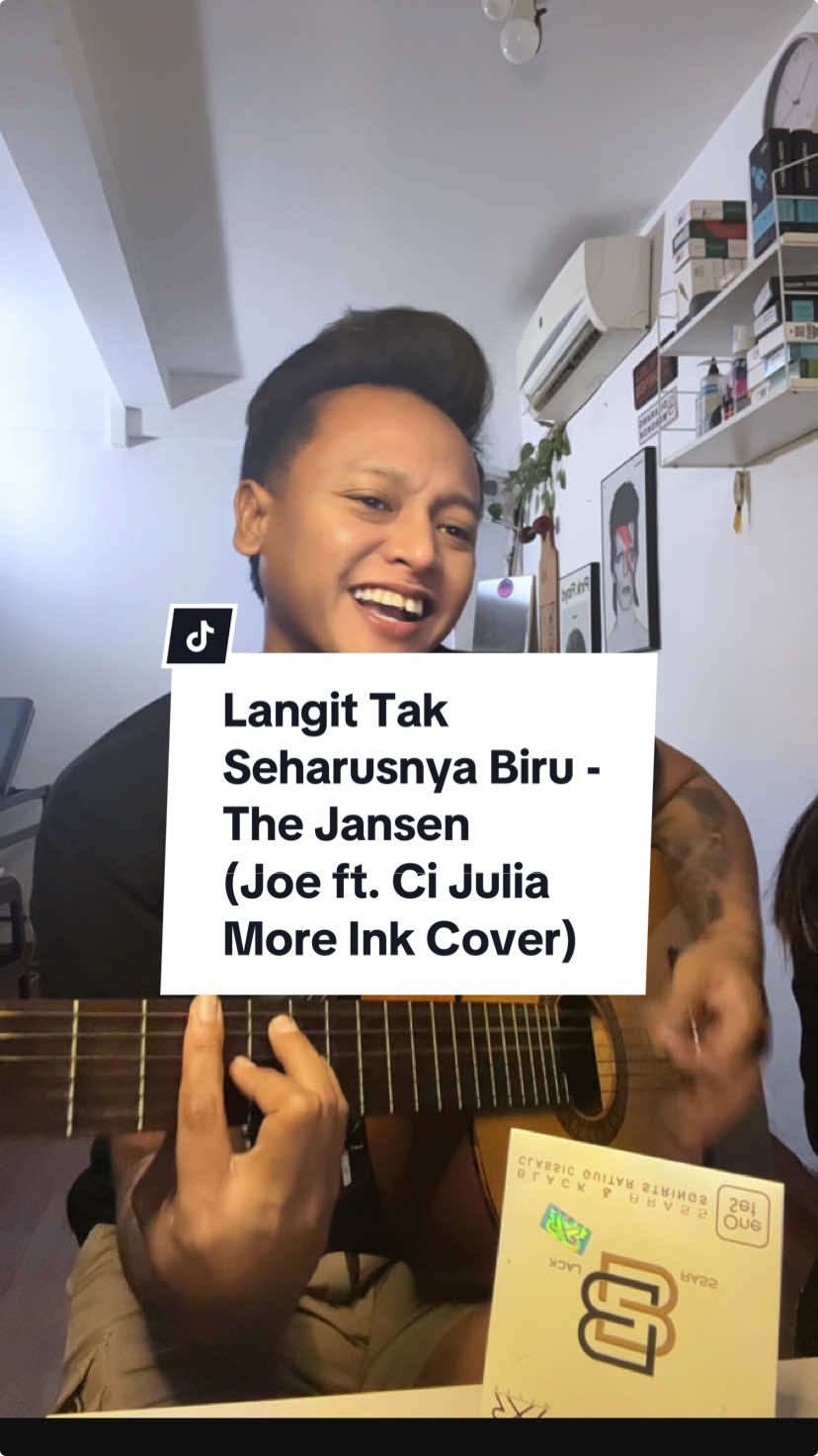 Replying to @frhnlnthea` LUNAS MY FRENN 😁🙏🏻.  Lagu: Langit Tak Seharusnya Biru - The Jansen (Joe ft. Ci Julia Cover Akustik). Izin pakai lagunya bang 🙏🏻. Studio: @MORE INK TATTOO STUDIO BEKASI  #langittakseharusnyabiru #thejansen #coverlagu #fyp 