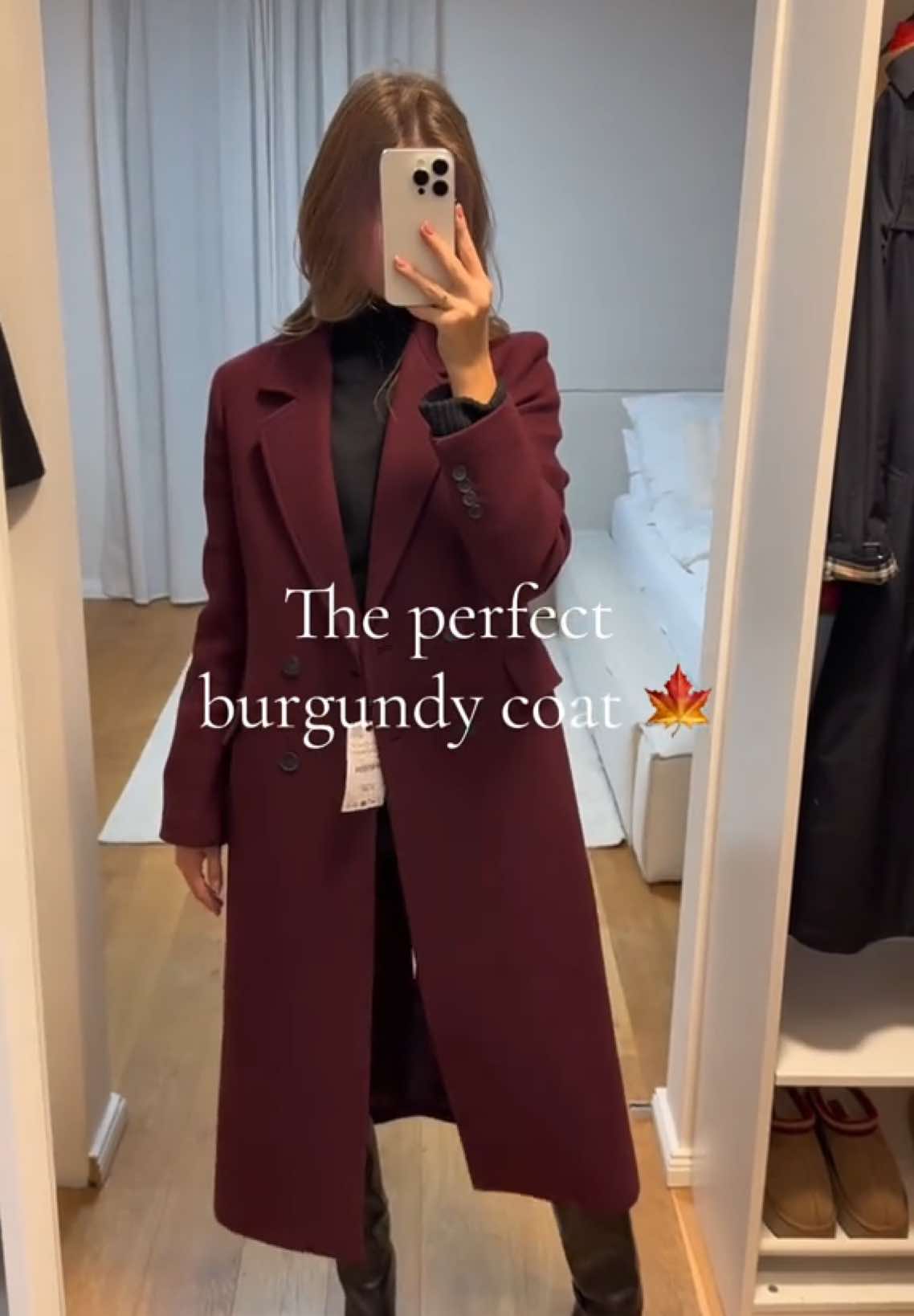Found the perfect zara coat 🍁@ZARA #zara #basic #fyp #viral #burgundy #coat 