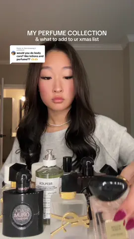 Replying to @lilyxinyiwang perfume collection tour & what i recommend!! cosplaying @Jeremy Fragrance today. #perfumetiktok #perfumecollection #perfumehaul #christmaswishlist #christmaswishlistinspo @YSL Beauty @Armani beauty @diptyque Paris @maisonmargielafragrances @Phlur Fragrances @Sol de Janeiro 