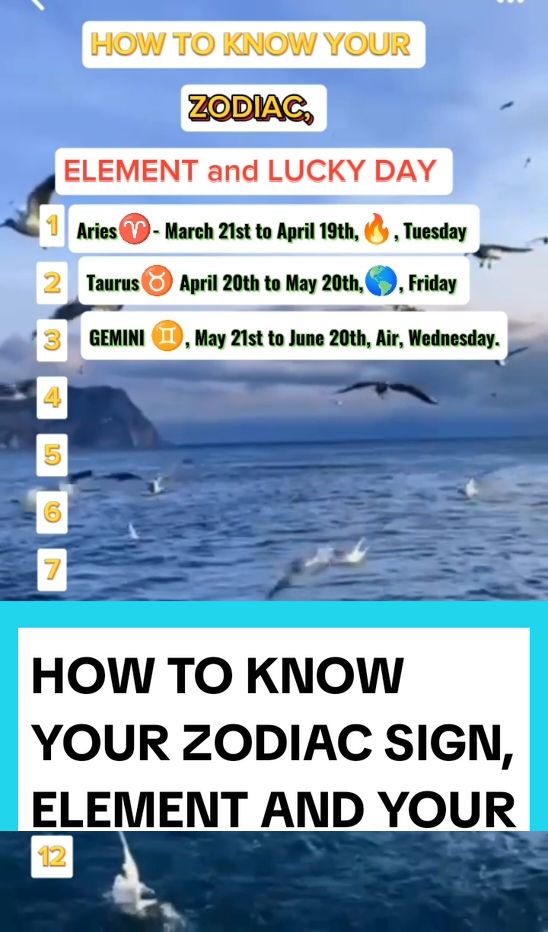Do you know your zodiac sign, element and your lucky day  #astrologytiktok #allzodiac #scorpio♏️ #astro #zodiaco #zodiactiktok #astrologyvibes #astrologysigns #scorpio♏️ 
