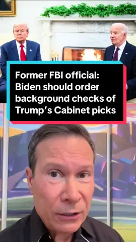 President-elect Donald Trump doesn't plan to submit the names of at least some of his Cabinet-level picks for FBI vetting, people close to the transition planning tell CNN. Former FBI Assistant Director and NBC News Senior National Security Analyst Frank Figliuzzi argues President Biden should take this matter into his own hands. NBC News has not independently verified the CNN report.