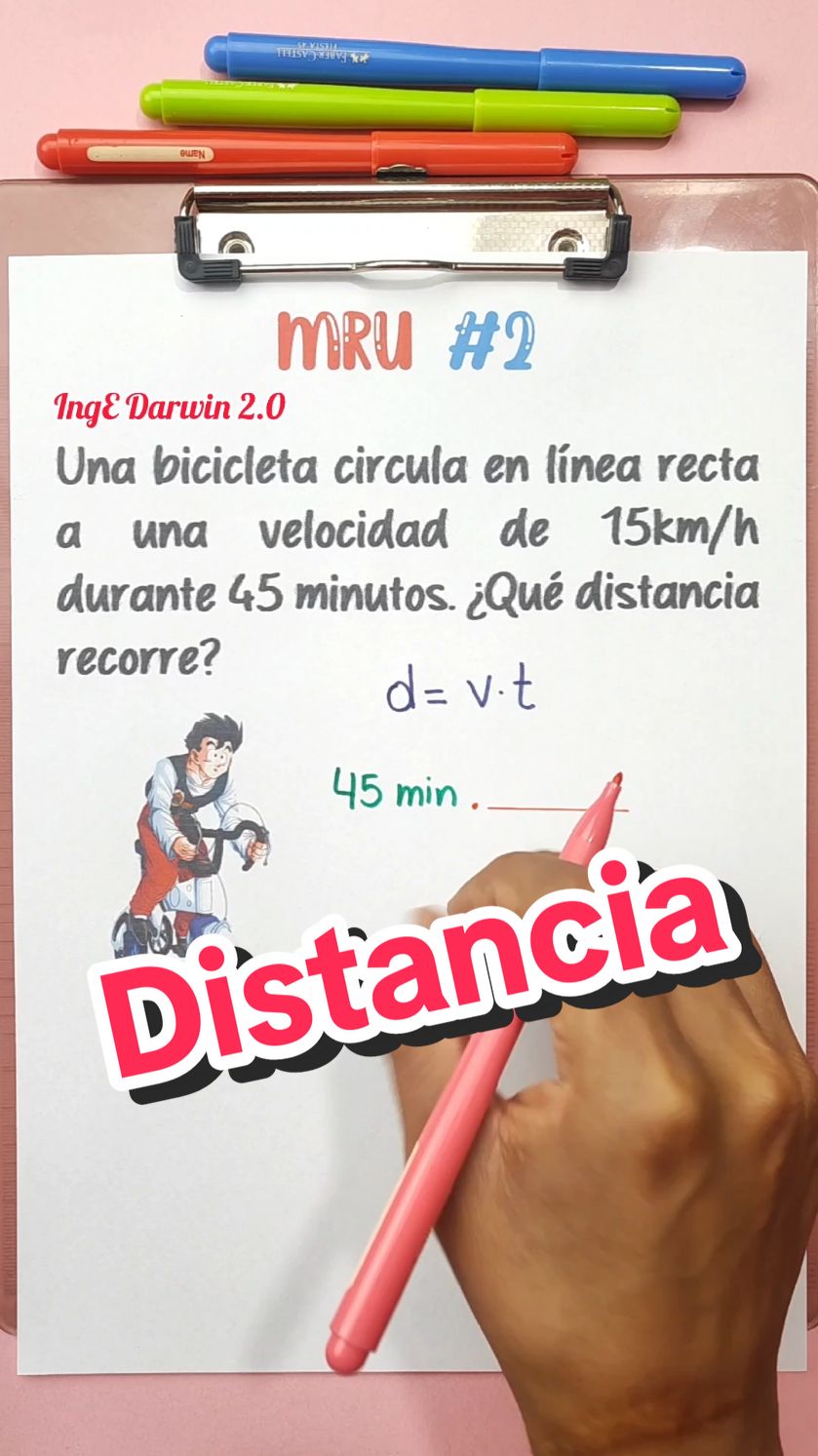 Distancia recorrida. 🤔✌️ #MRU #fisica #ingedarwin #velocidad #cinematica #fyp #parati #distancia 