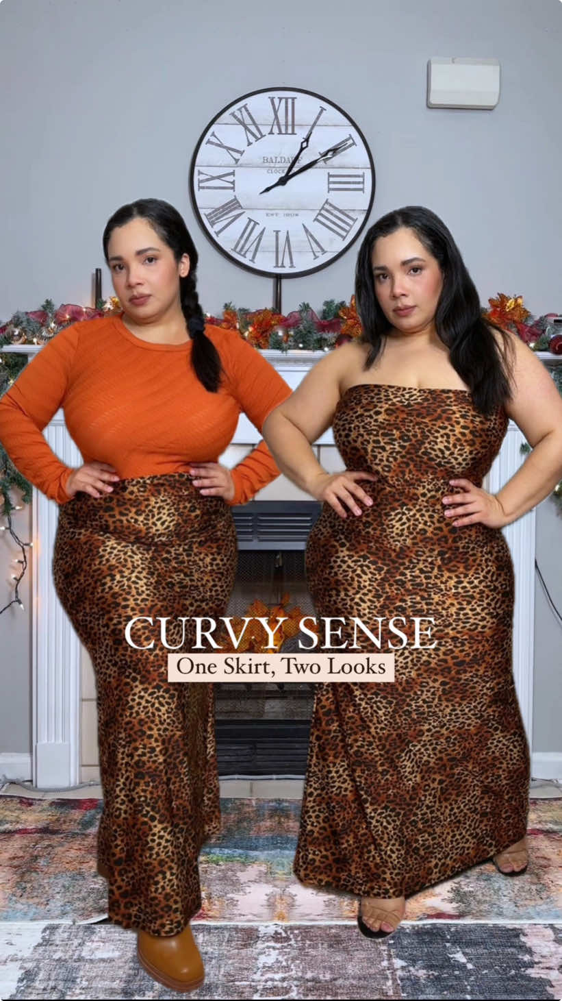 “One skirt, endless possibilities! 🐆✨ Dress it up as a sleek strapless dress for a bold and stunning look, or pair it with a cozy top for a casual yet chic outfit.   @Curvy Sense  Which style is your favorite? 