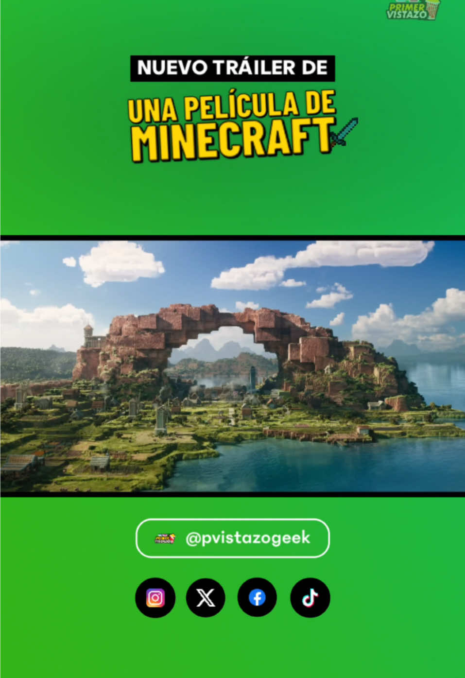 🎥| Nuevo tráiler oficial de “Una película de Minecraft”. #unapelículademinecraft #aminecraftmovie #Minecraft #fyp #parati #cine #estrenos #peliculas #liveaction #jackblack