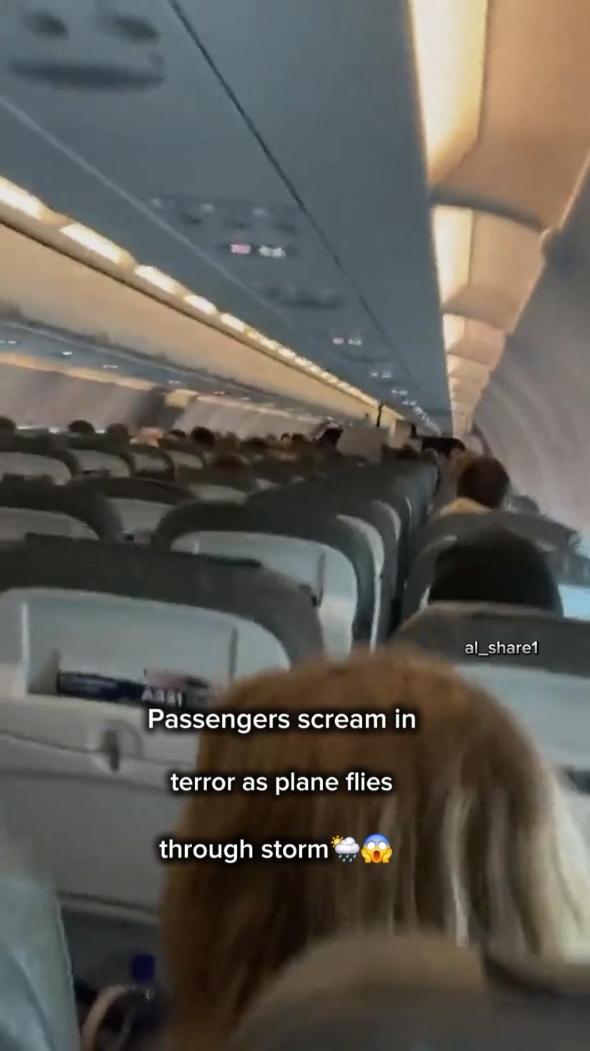 Terrifying footage shows the moment passengers screamed In a panic as their plane flies through a storm. Passengers screen A Turkish Airlines flight taking off from Sabiha Gokcen Airport in Istanbul was forced to make an emergency landing due to bad weather conditions. terro#😱😱 #al_share1 #