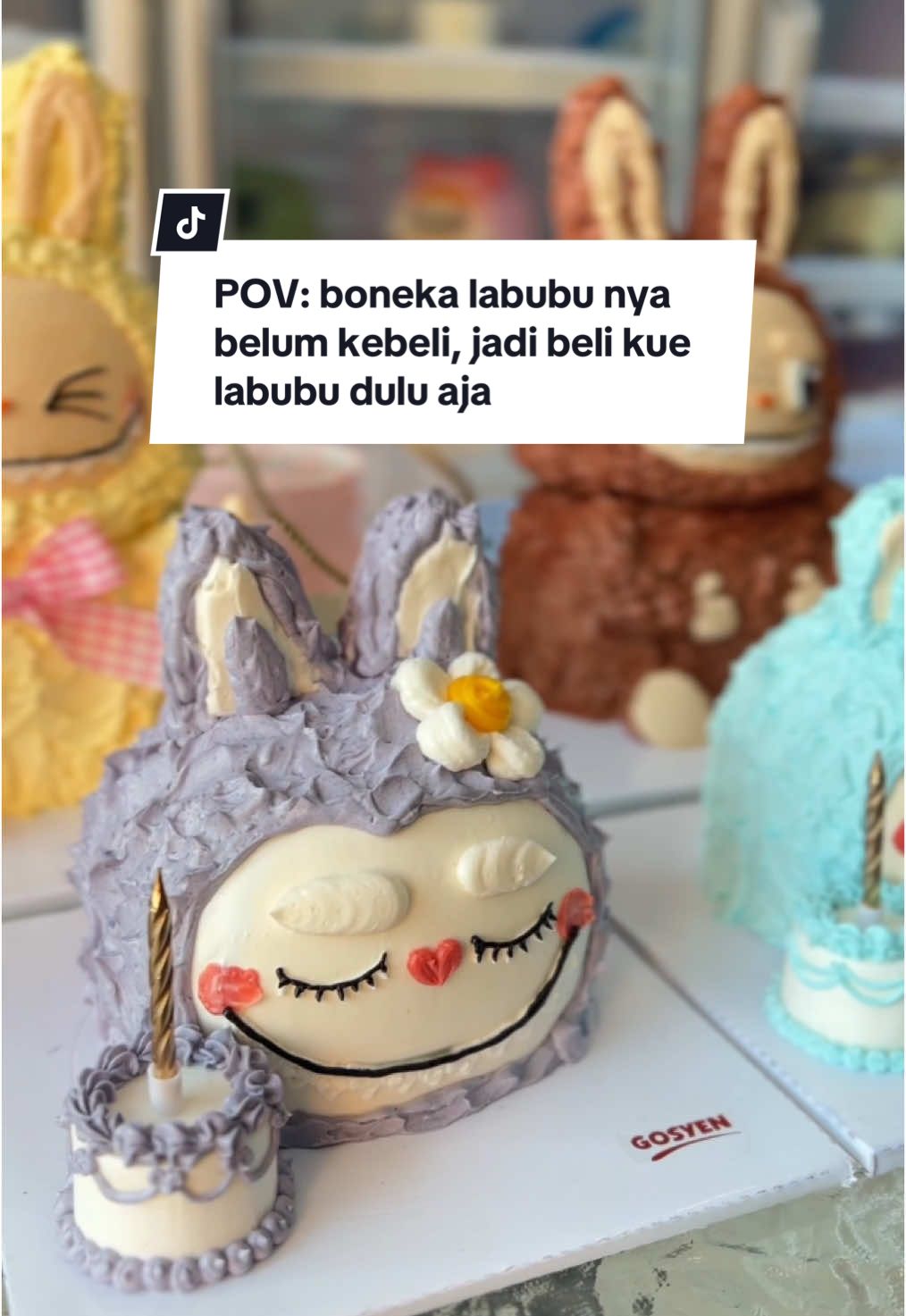 Labubu cake cos’ why not?  #customcakesurabaya #labubucake #socialbread