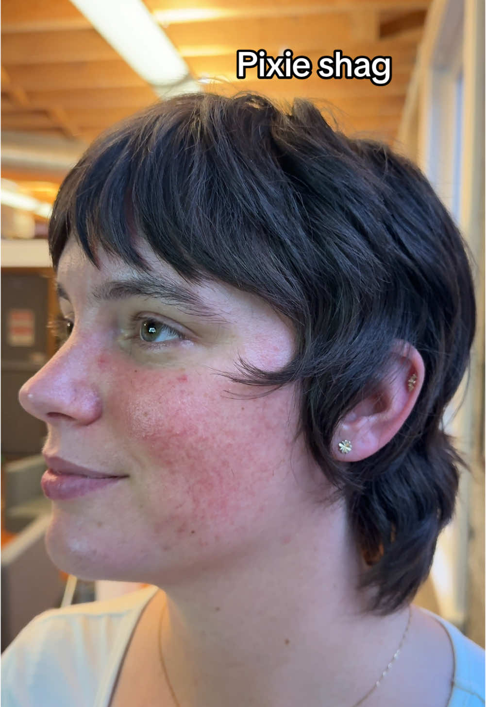 Pixie shag 360 going with her natural texture enchancing the shape! #fairypixiecut 