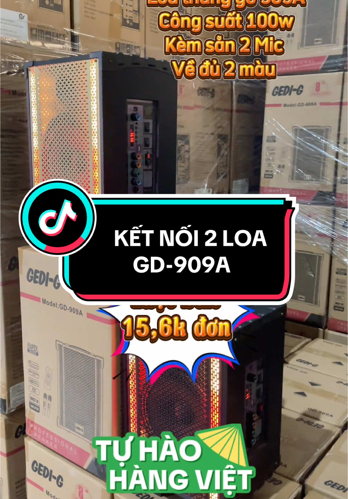 Loa thùng gỗ 909A có thể kết nối 2 loa cùng dòng #gdsound #onlinefriday #fyp #tuhaohangviet #MuaTaiTikTokShop #viral #decor #xh #loabluetooth #loahay #baohanh #loanghenhac #loakaraoke #loa2mic #gd909a #loathunggo 