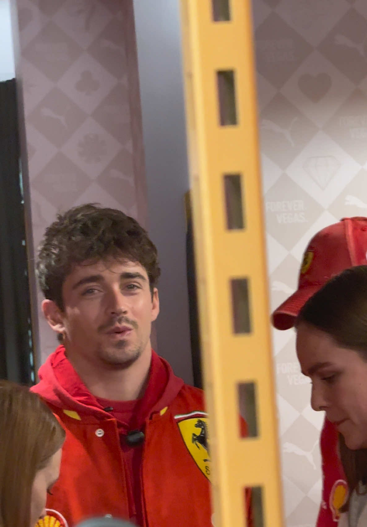 my silly little wave made him laugh i guess 😭😭#charlesleclerc #f1 #ferrari 