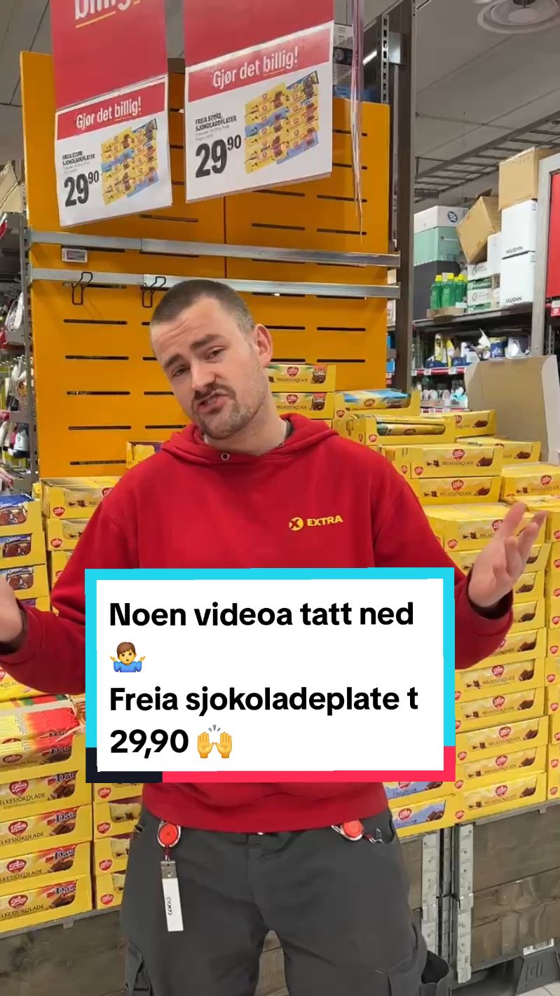 Nån videoa va visst ikke helt i henhold, så dem bei tatt ned 😂🥲 #freia #sjokolade til 29,90 😎 kom innom #extrasjøvegan på #handelsmetropolen i #salangen 🙌 Einaste #coop #extra på #sjøvegan 🙏 #powerade tell ni kronasj og nitti øre 😅 Det gjelds ut uka 🤭