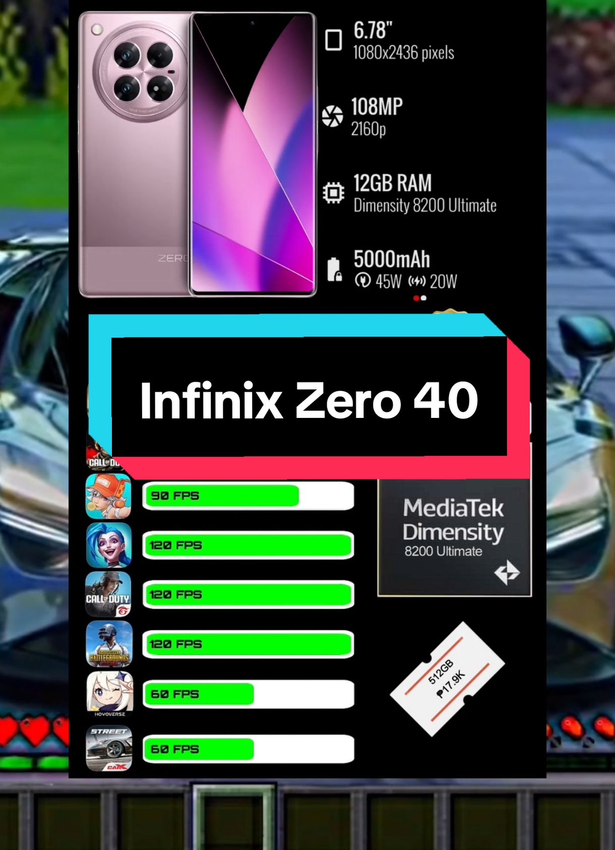 Infinix Zero 40💚 #infinix #infinixzero40  #fy #foryou #phonerecommendation #smartphone #gamefps #test #tiktokfinds #LearnOnTikTok #tiktokaffiliate #affiliatemarketing #fyp #foryoupage #fyppppppppppppppppppppppp 